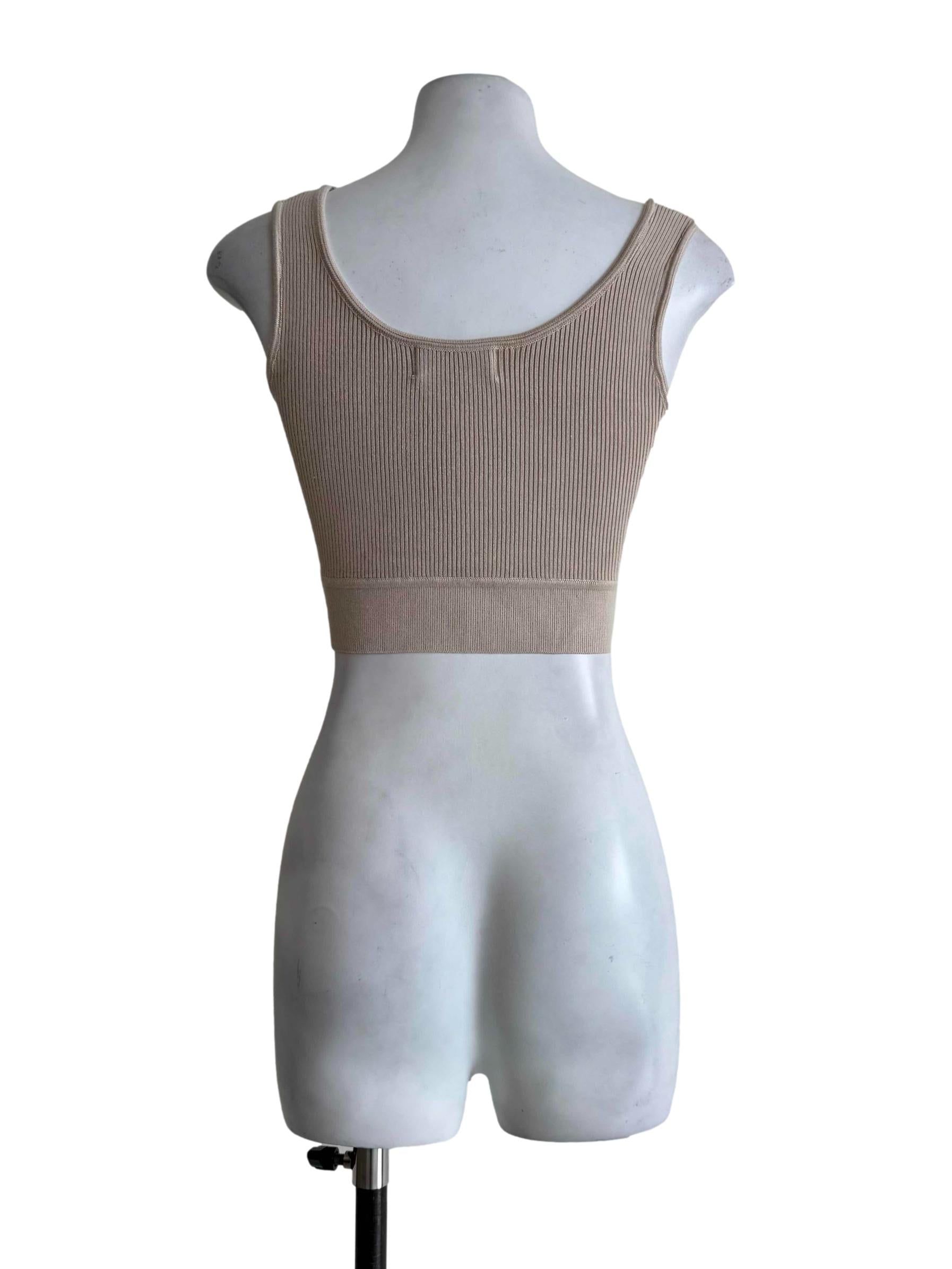 Textured Beige Crop Top