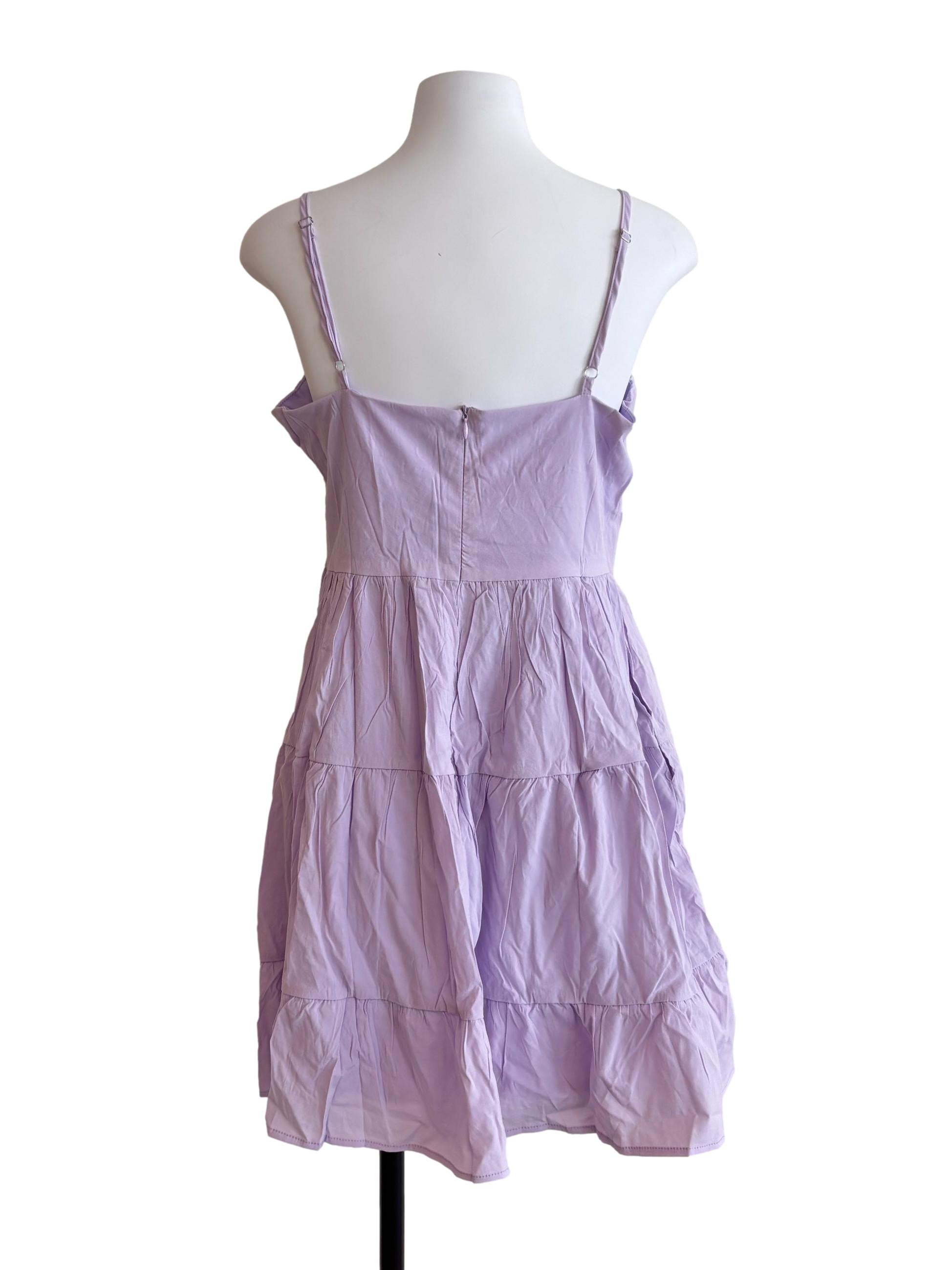 Lilac Purple Tiered Mini Dress