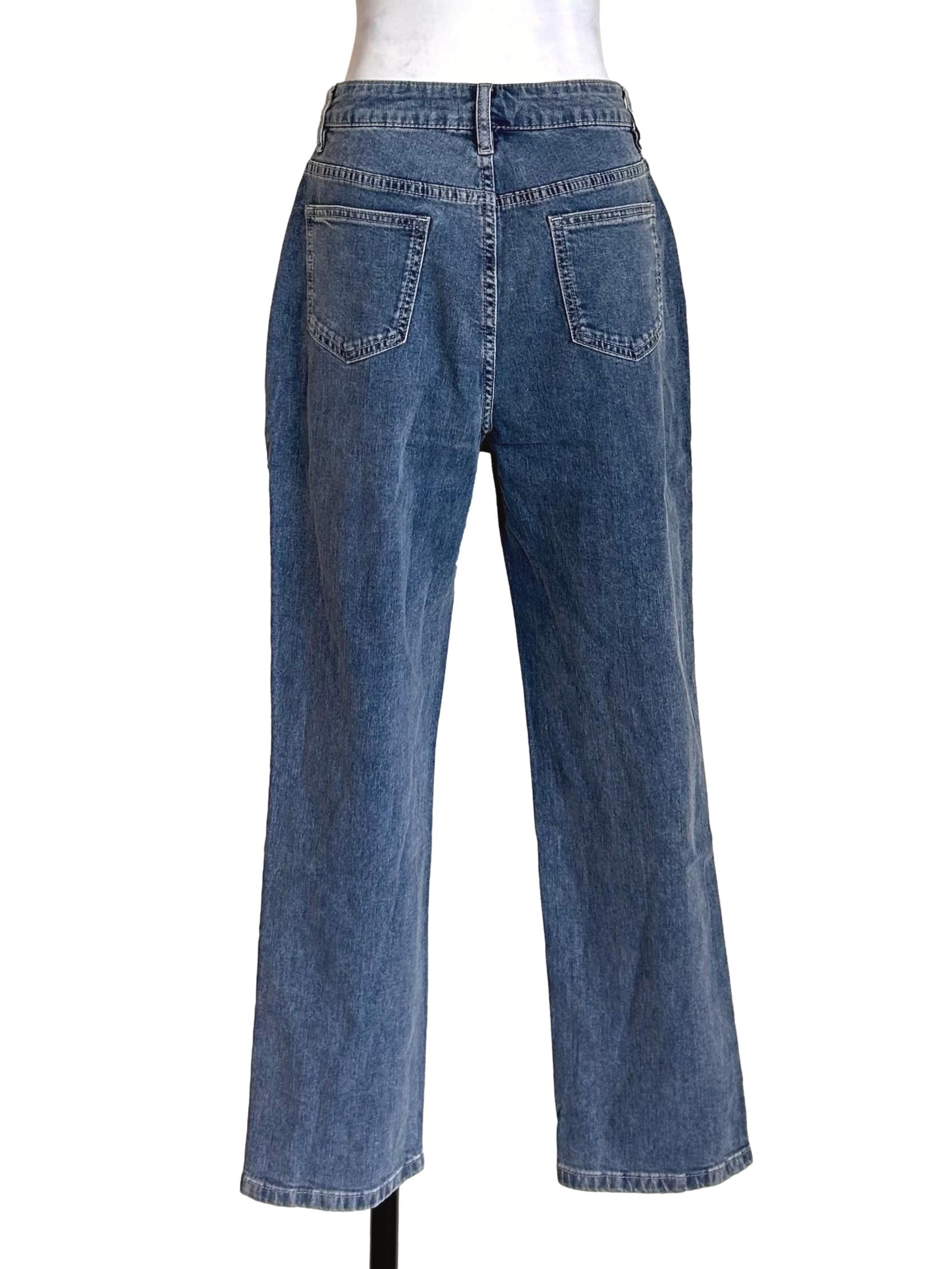 Dark Wash Denim Straight Jeans