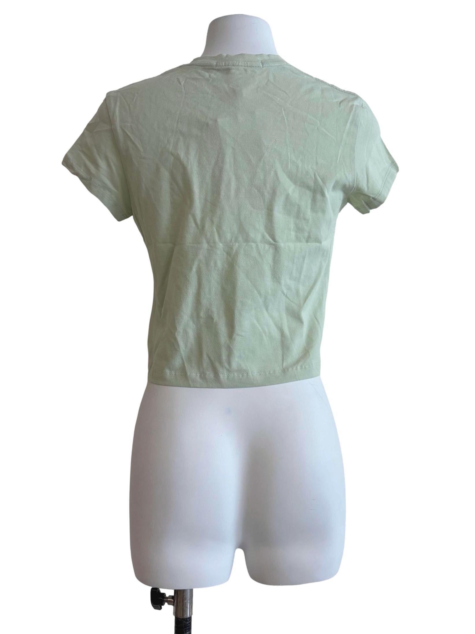 Light Green Hibiscus Cropped Tee