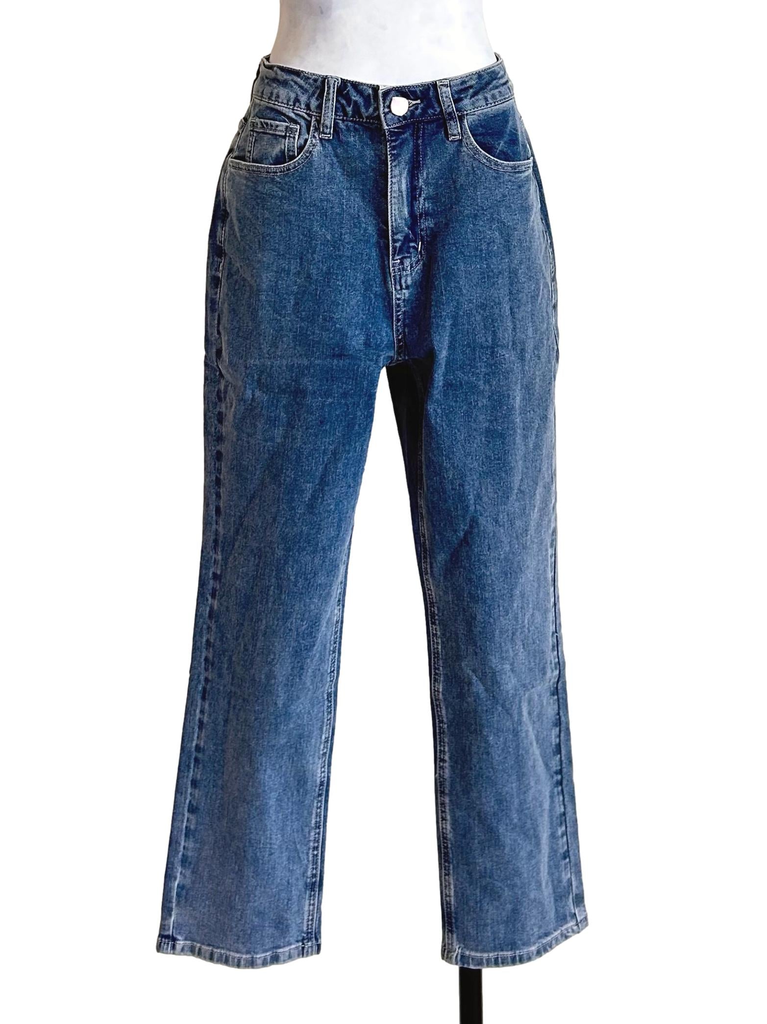 Dark Wash Denim Straight Jeans