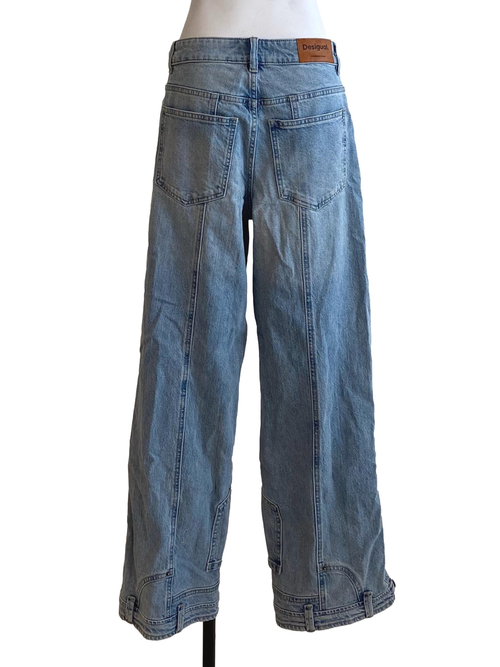 Ice Denim Blue Pattern Jeans