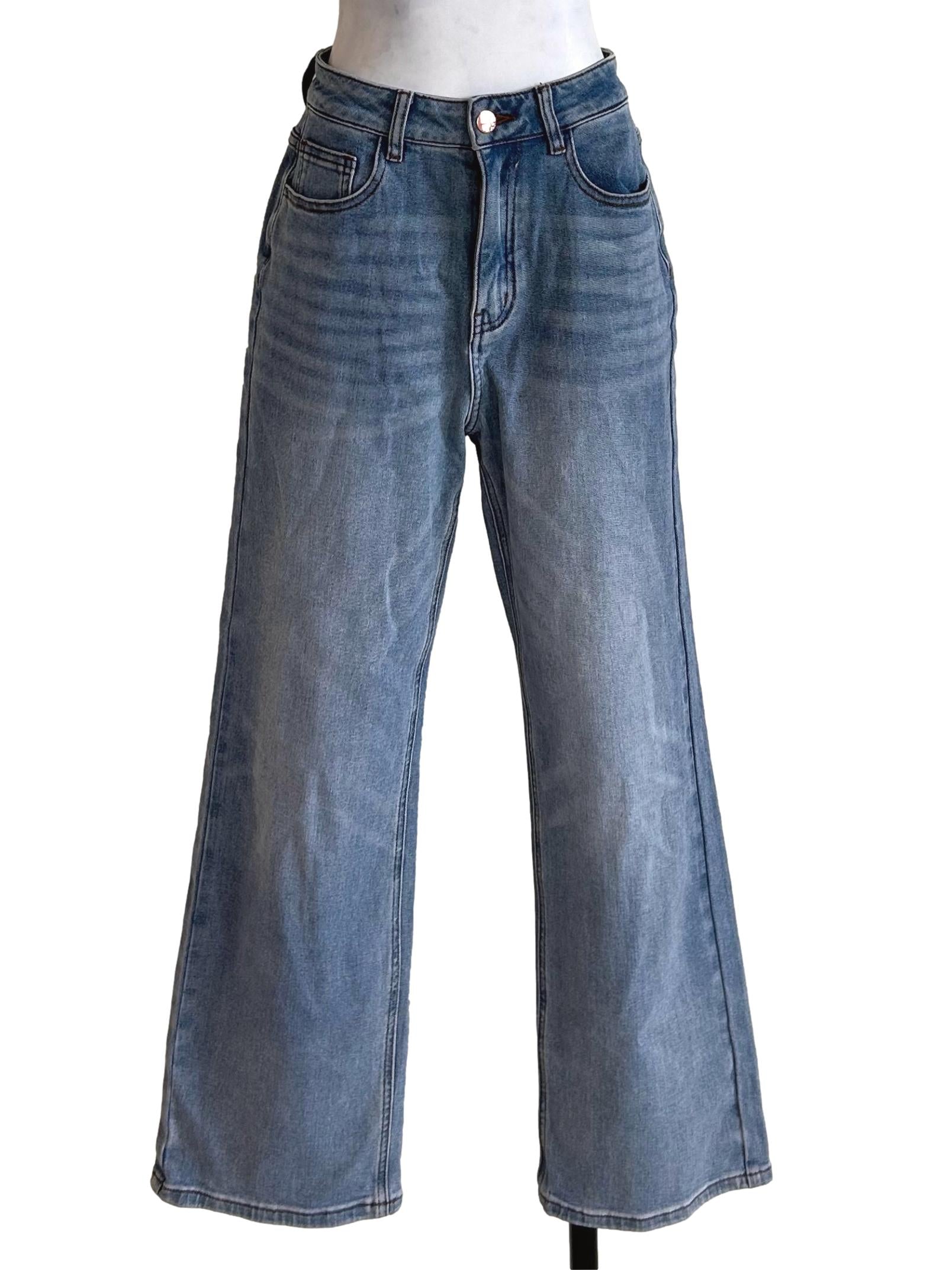 Medium Wash Wide Leg Jeans