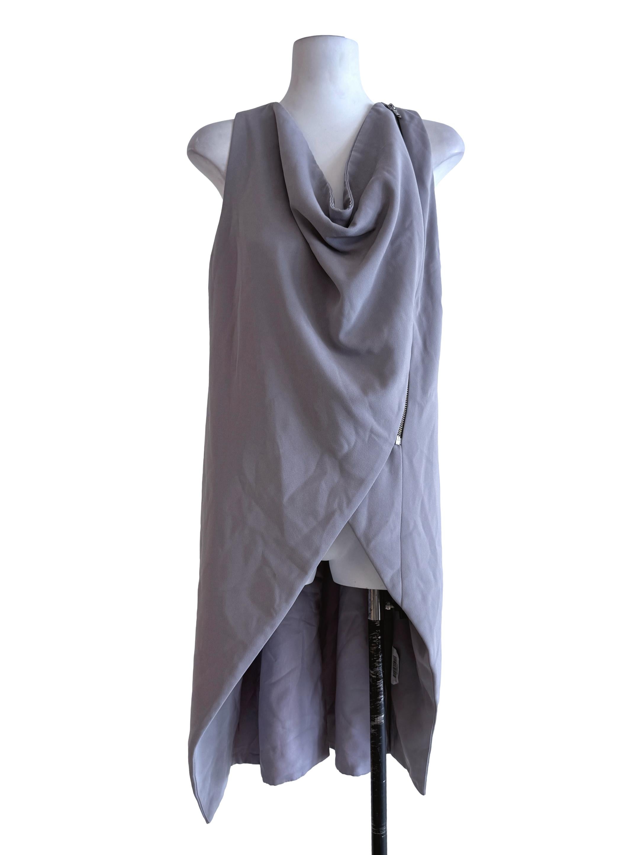 Light Grey Irregular Sleeveless Top