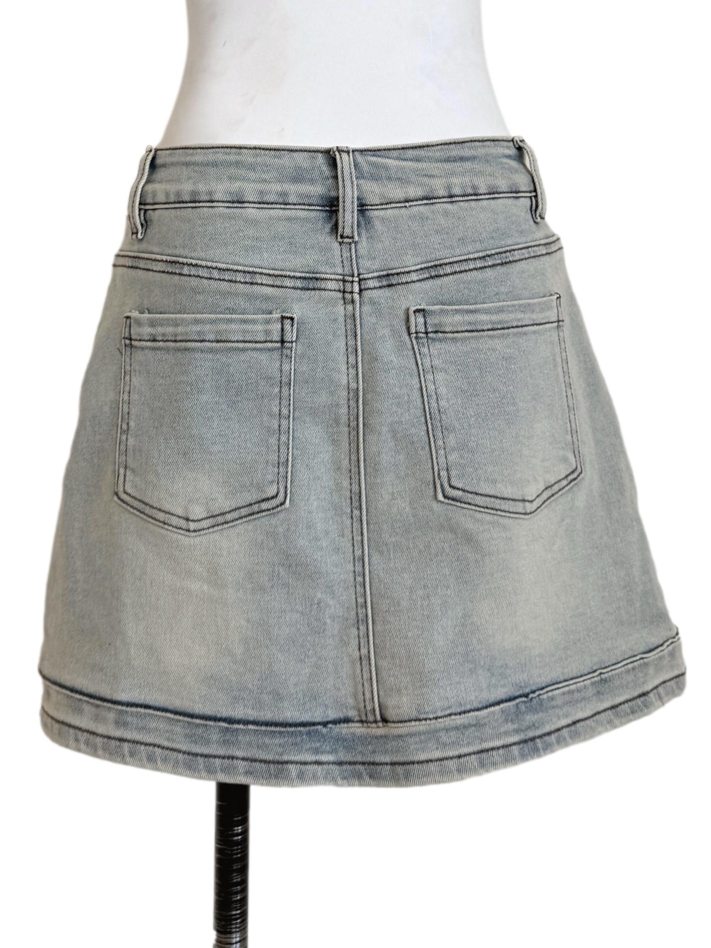 Denim Light Blue Relaxed Skorts