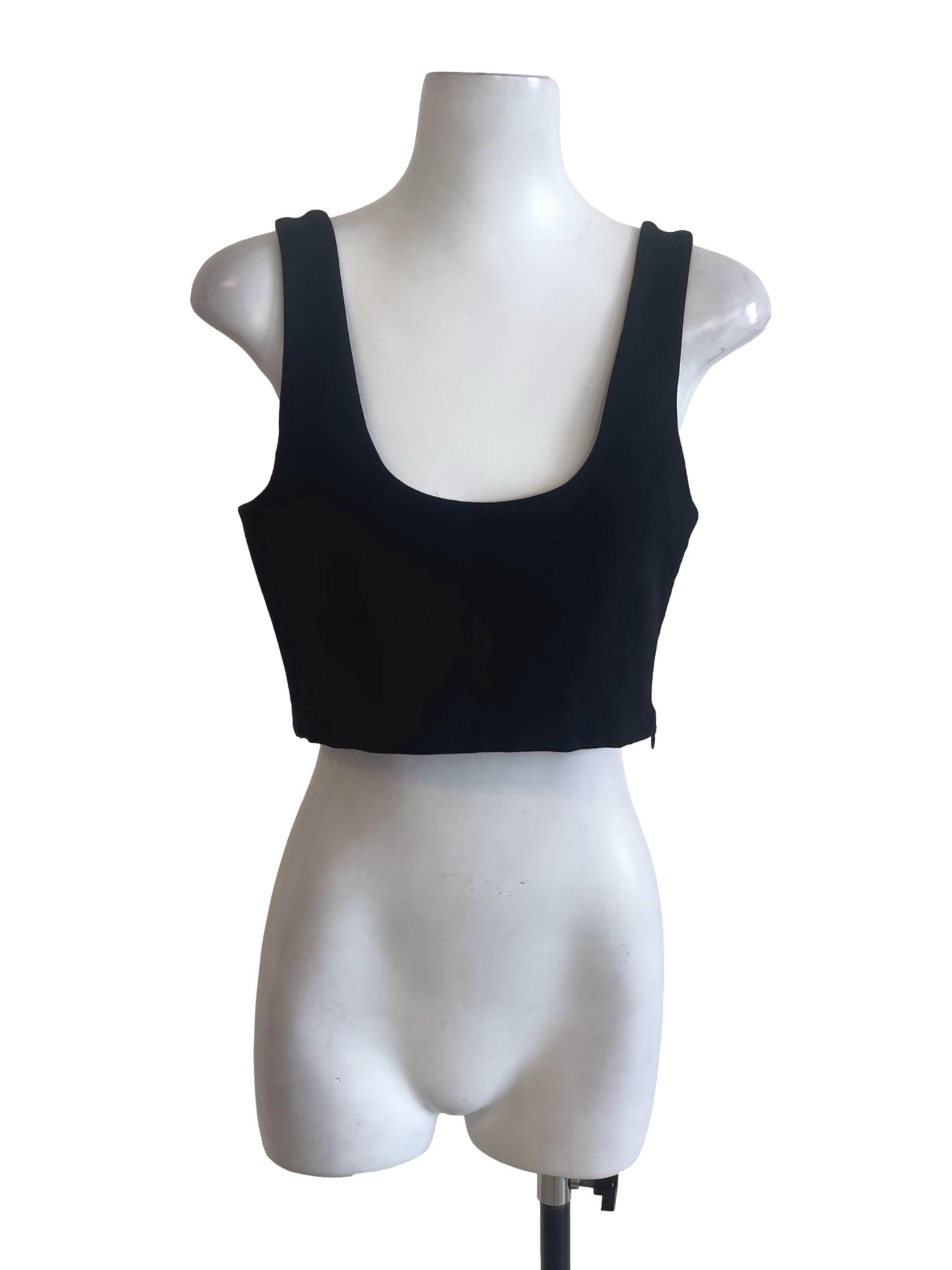 Black U Neck Crop Top