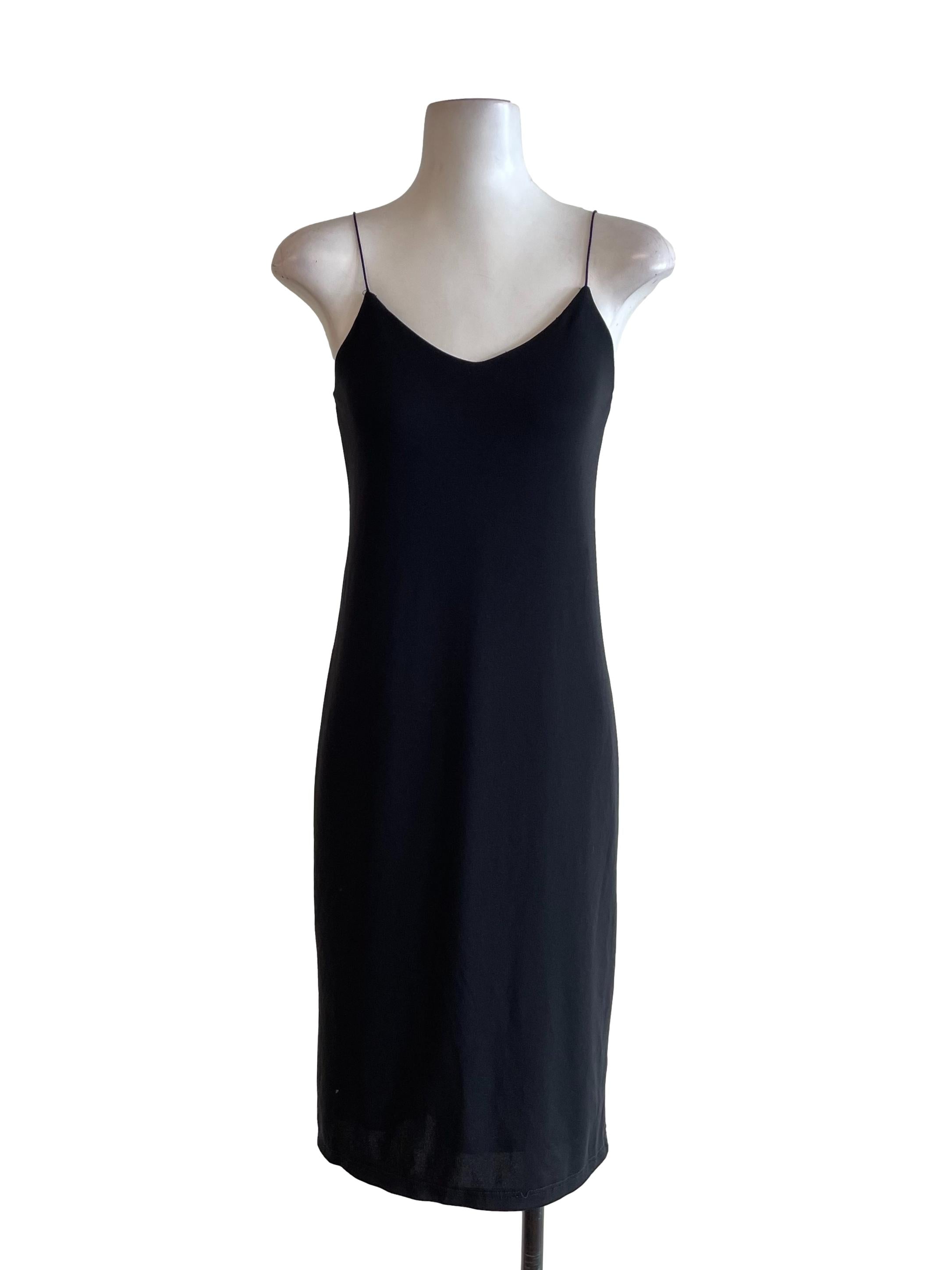 Black Thin Spaghetti Strap Dress