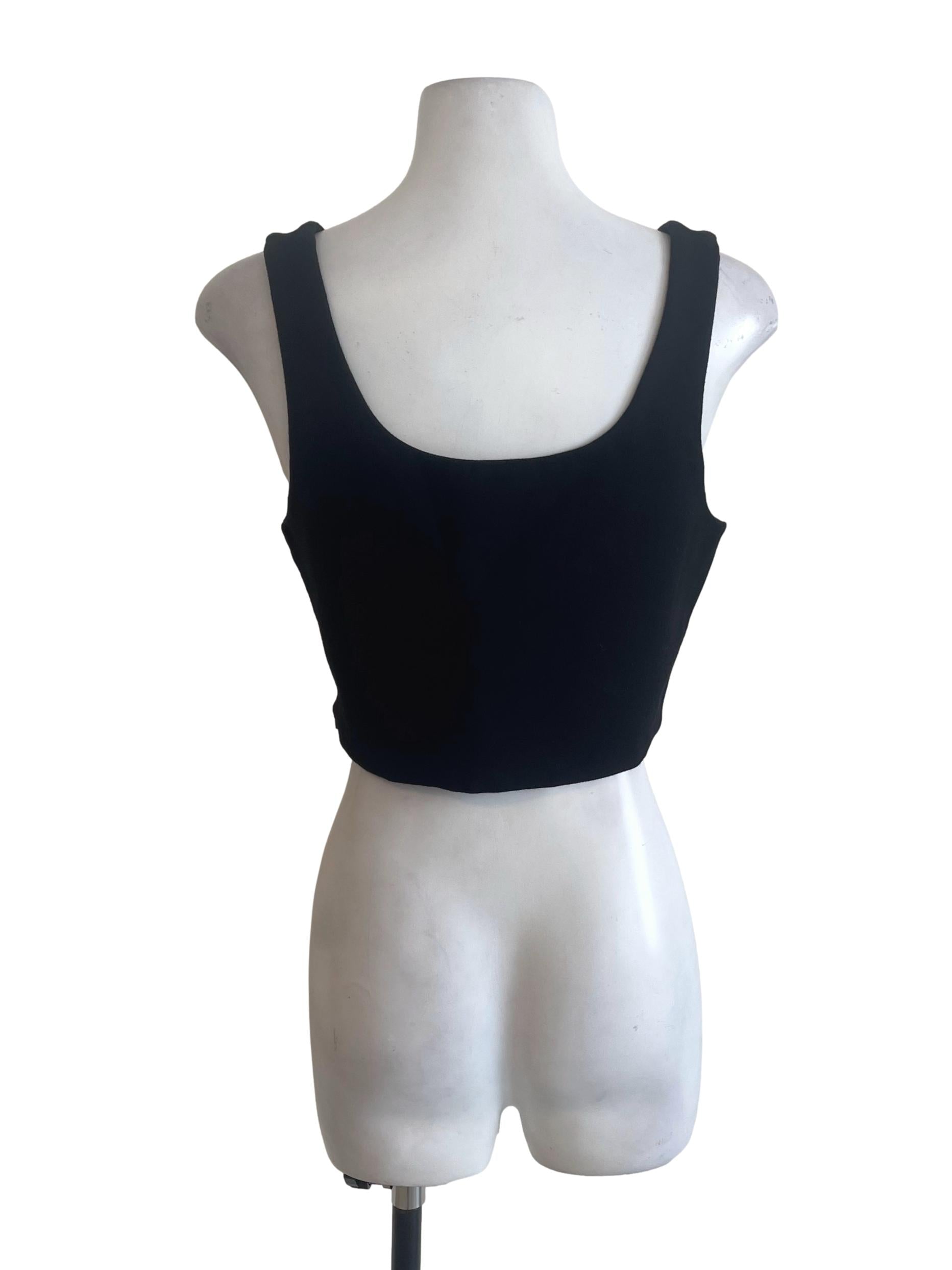 Black U Neck Crop Top