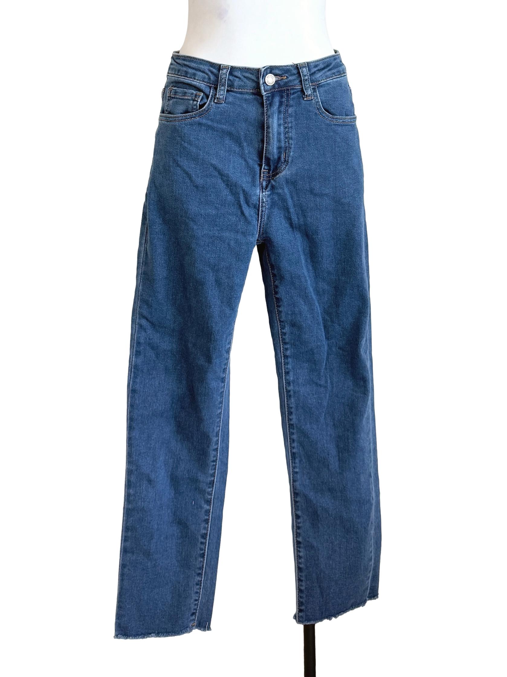 Denim Blue Straight Leg Jeans