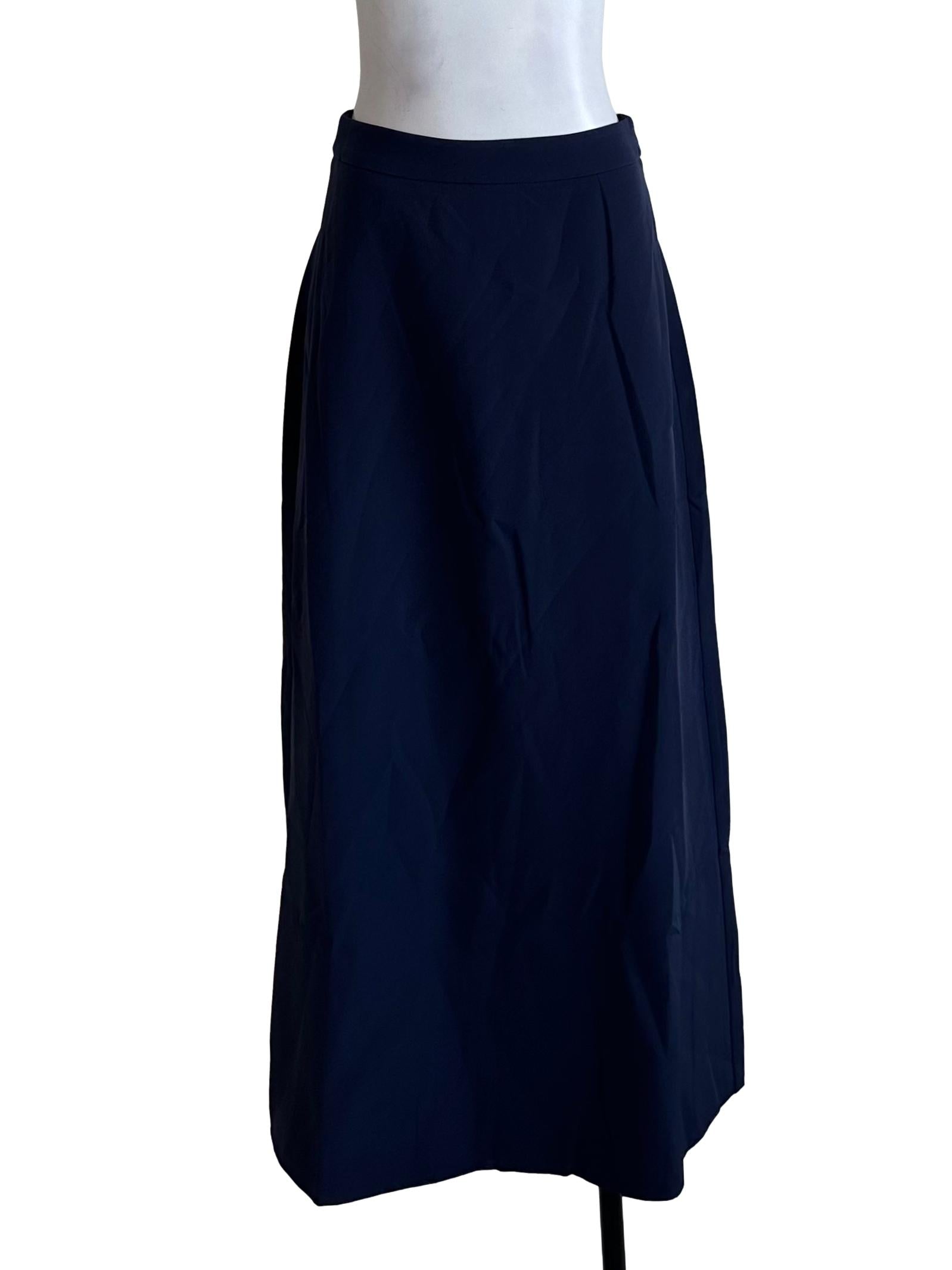 Navy Blue Casual A Line Skirt