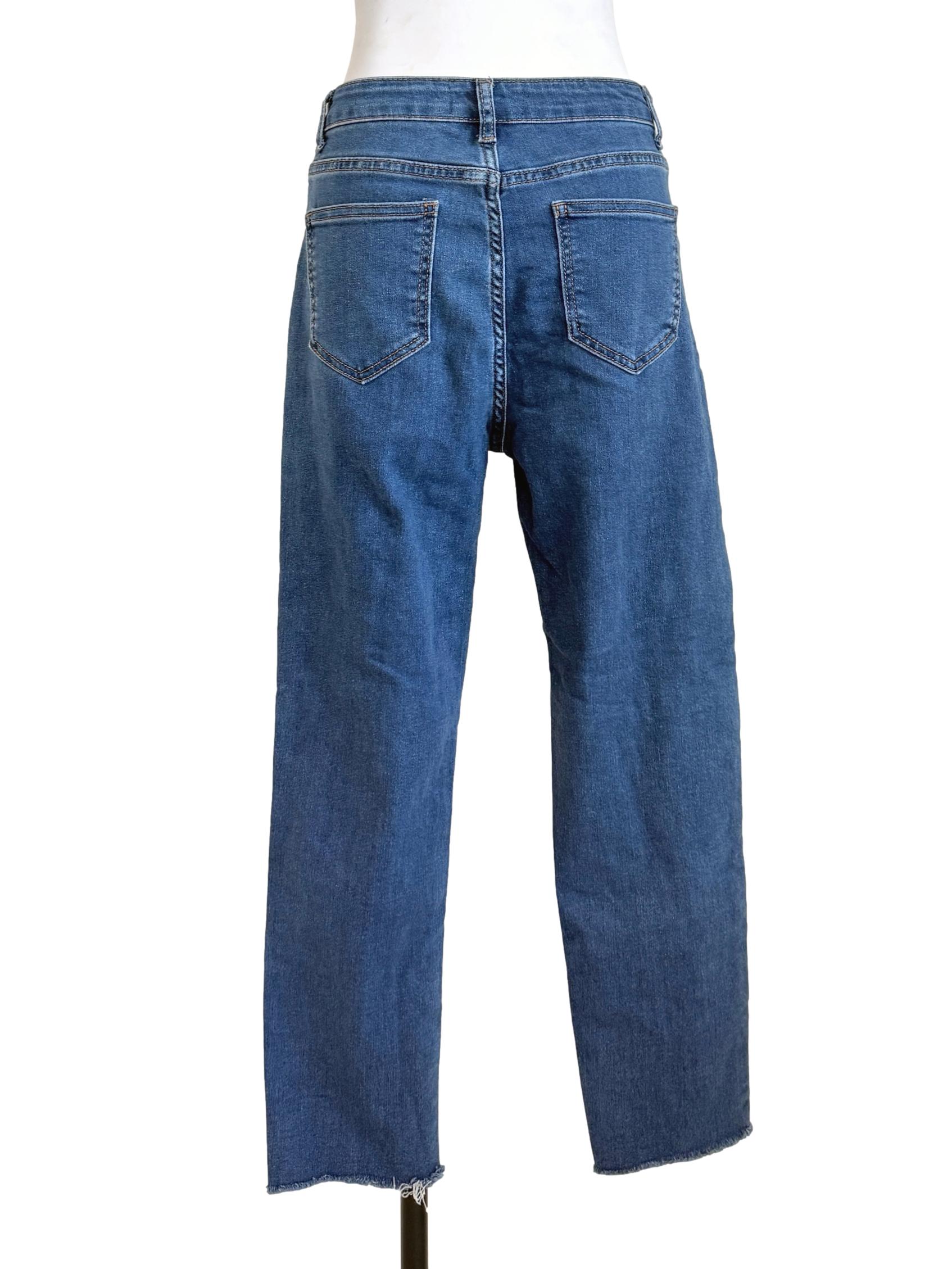 Denim Blue Straight Leg Jeans