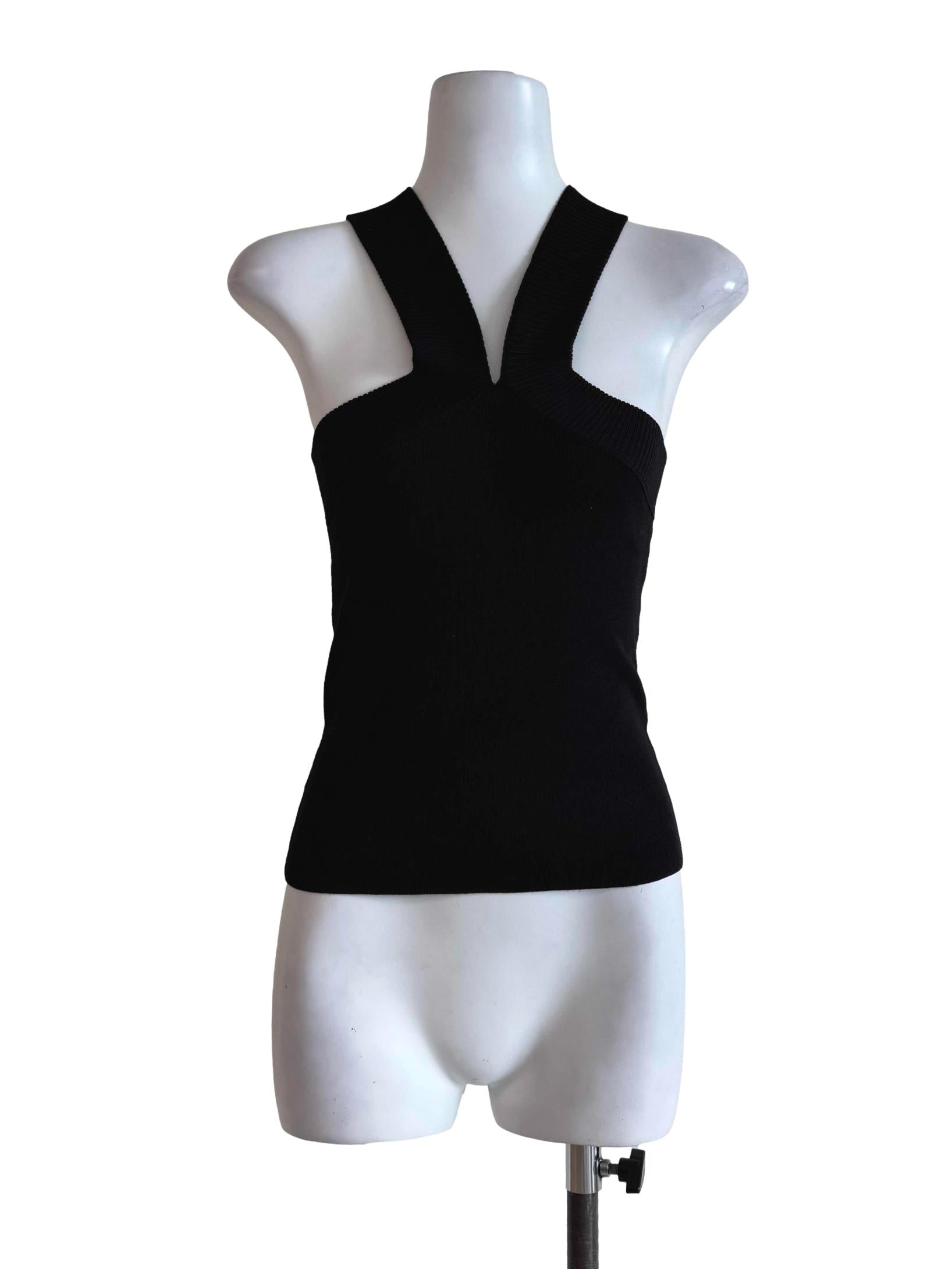 Textured Black Sleeveless Top