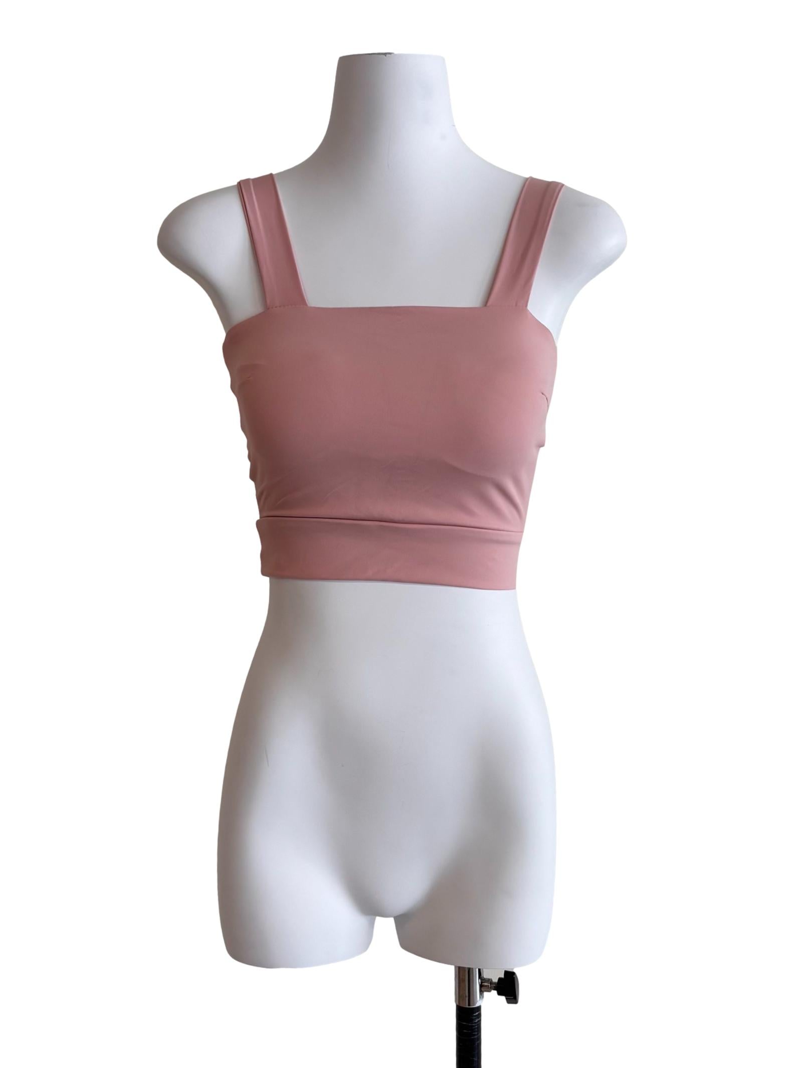 Light Pink Fitted Cropped Tank Top