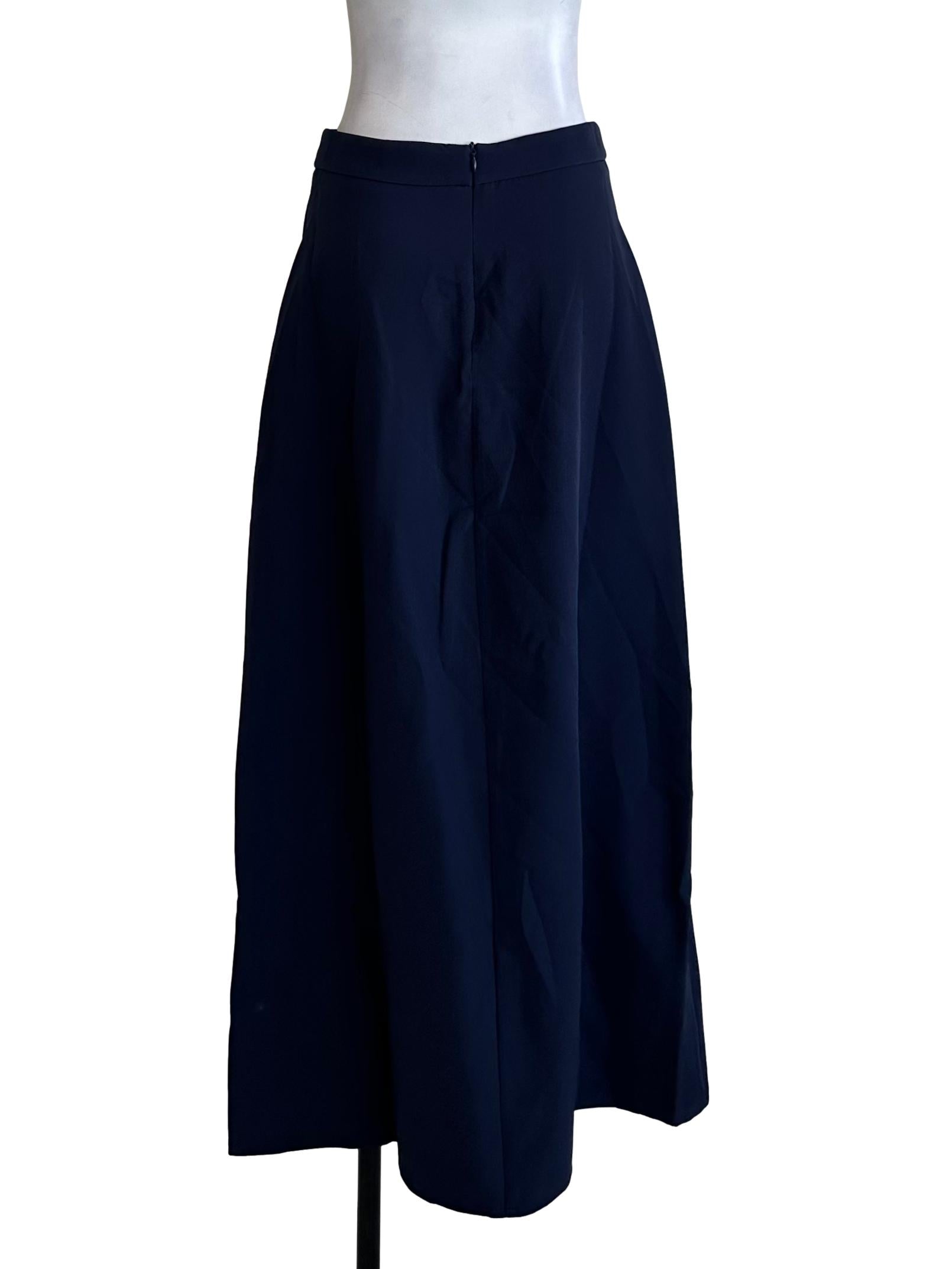 Navy Blue Casual A Line Skirt