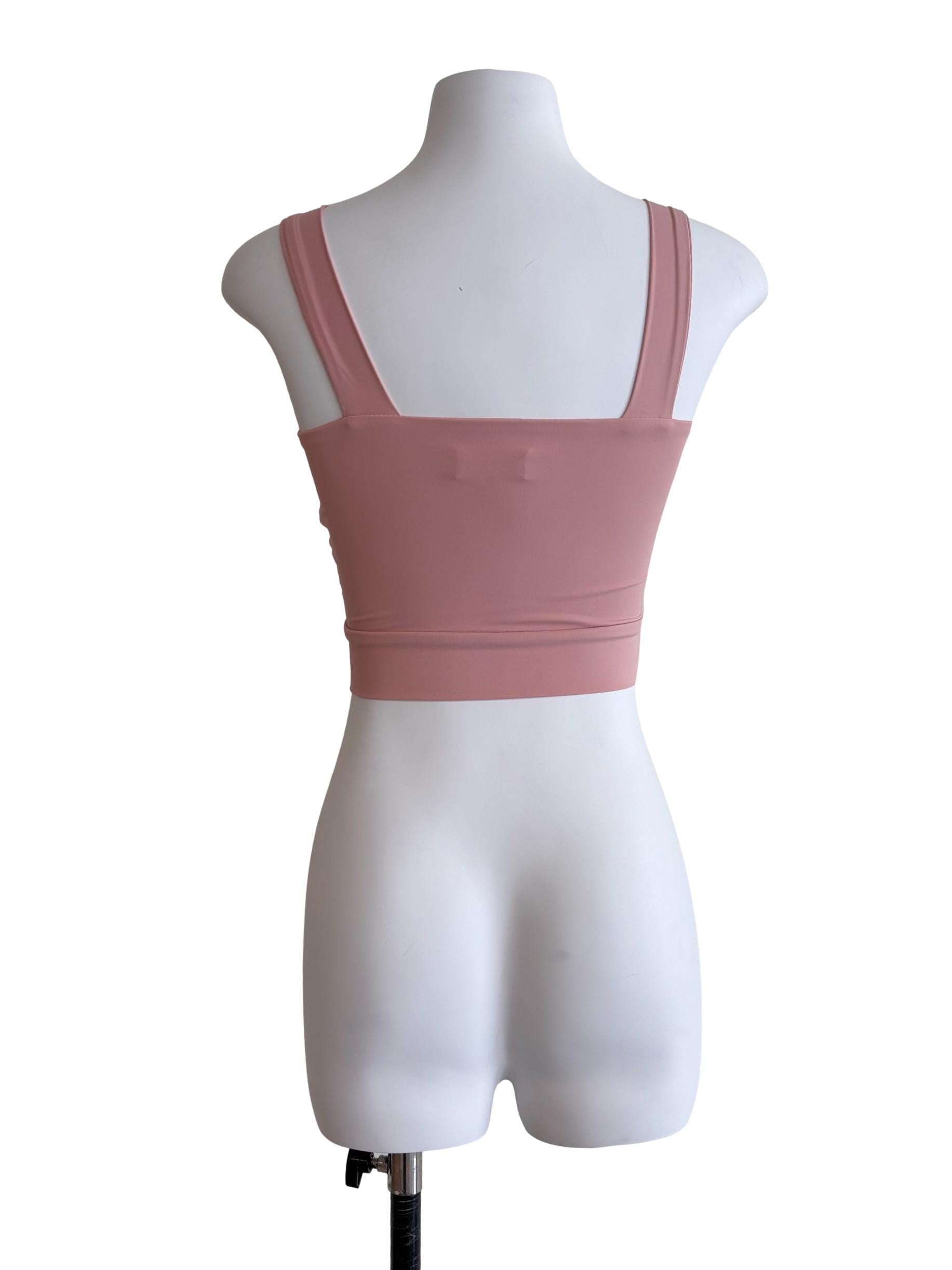 Light Pink Fitted Cropped Tank Top