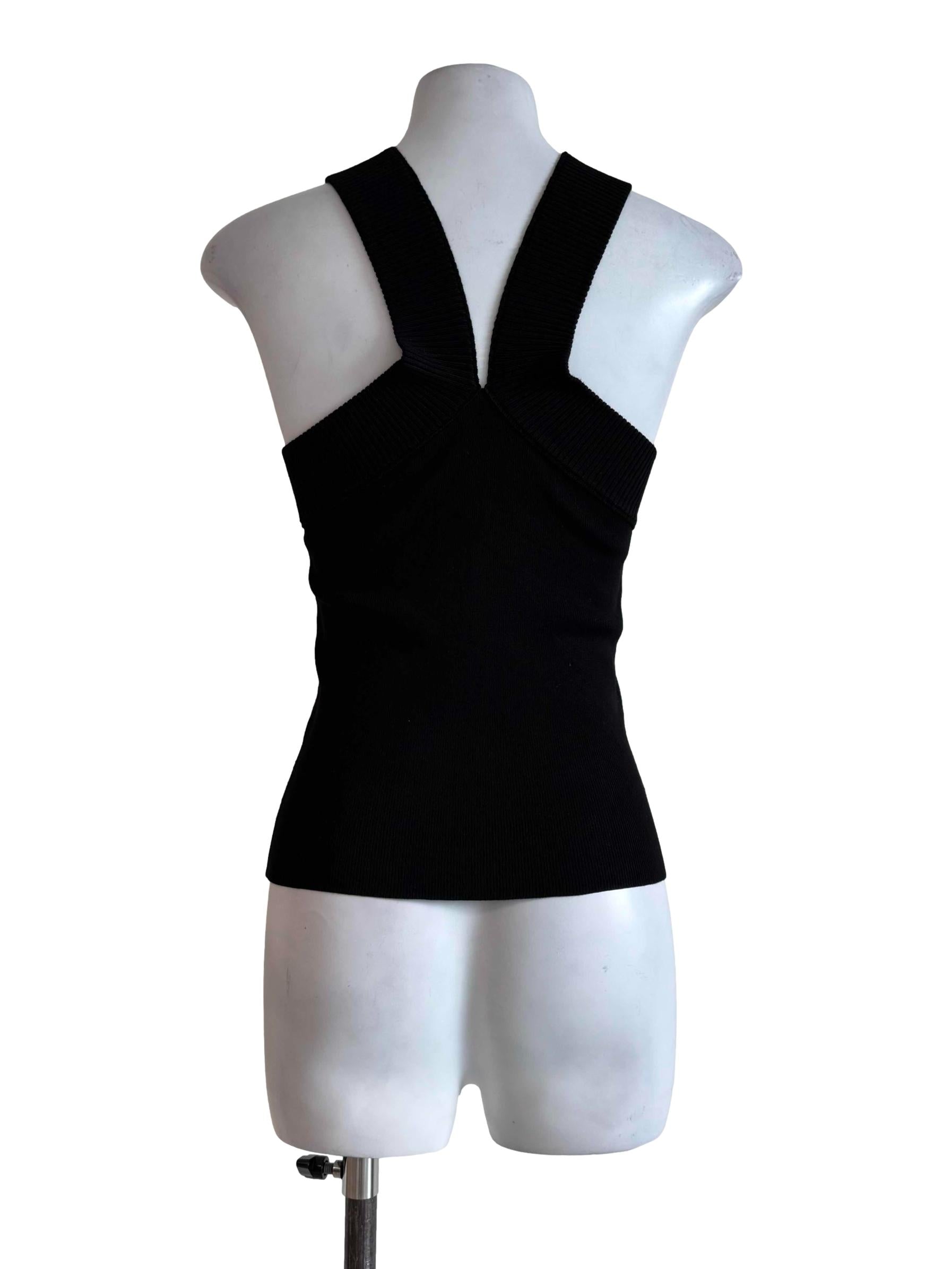 Textured Black Sleeveless Top