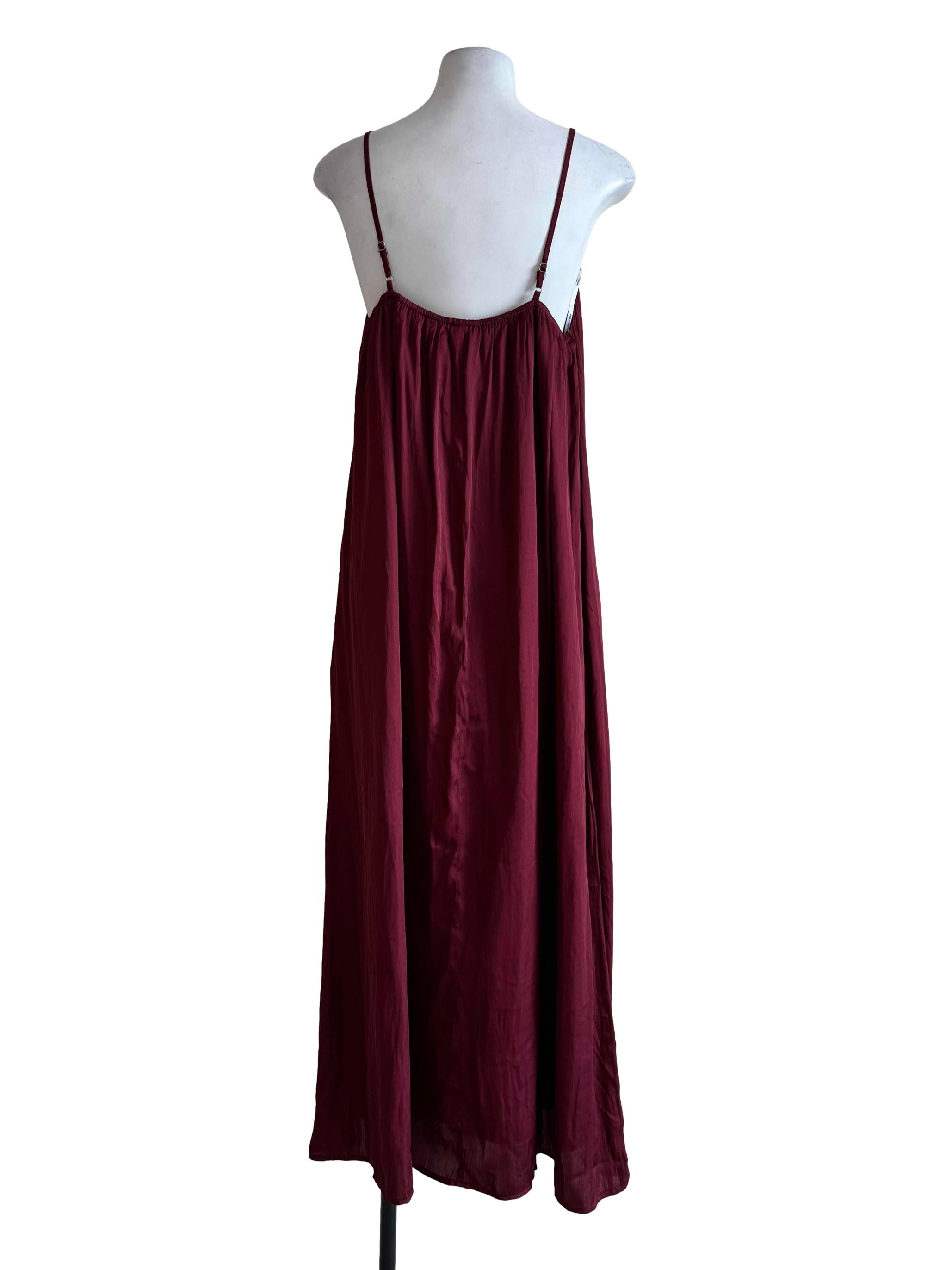 Silky Wine Red Maxi Dress