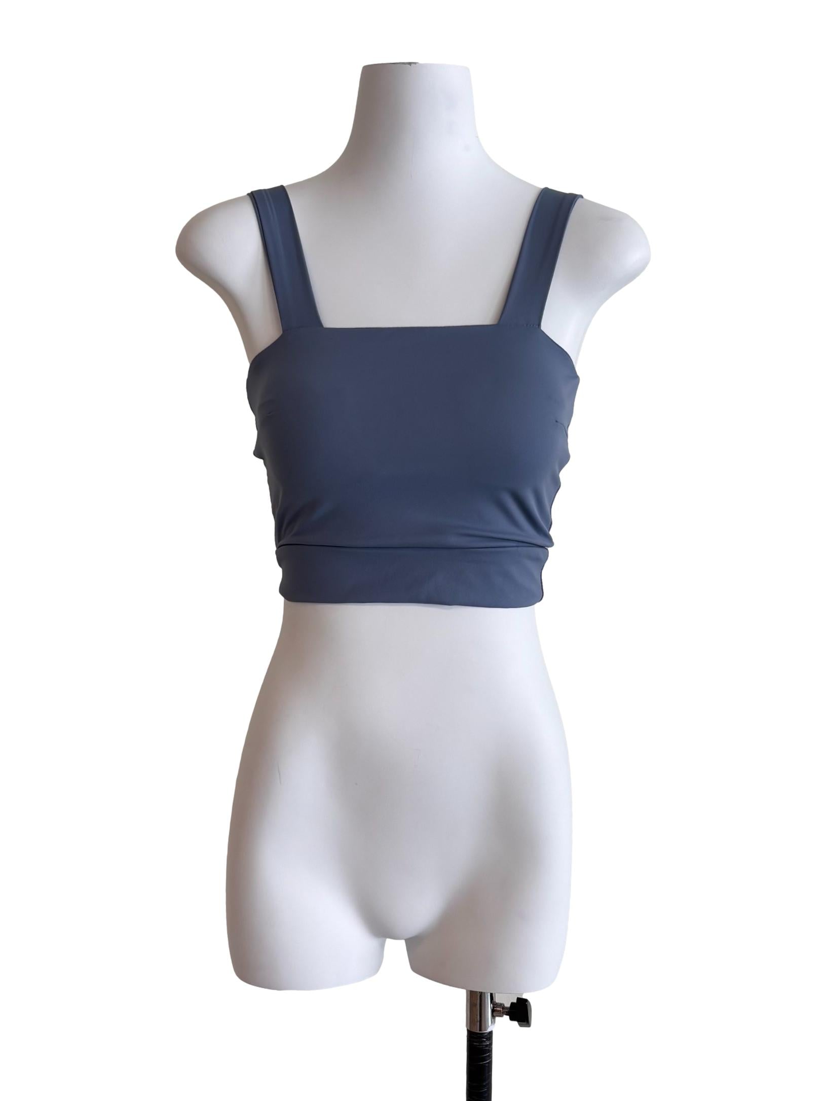 Aegean Blue Fitted Cropped Tank Top