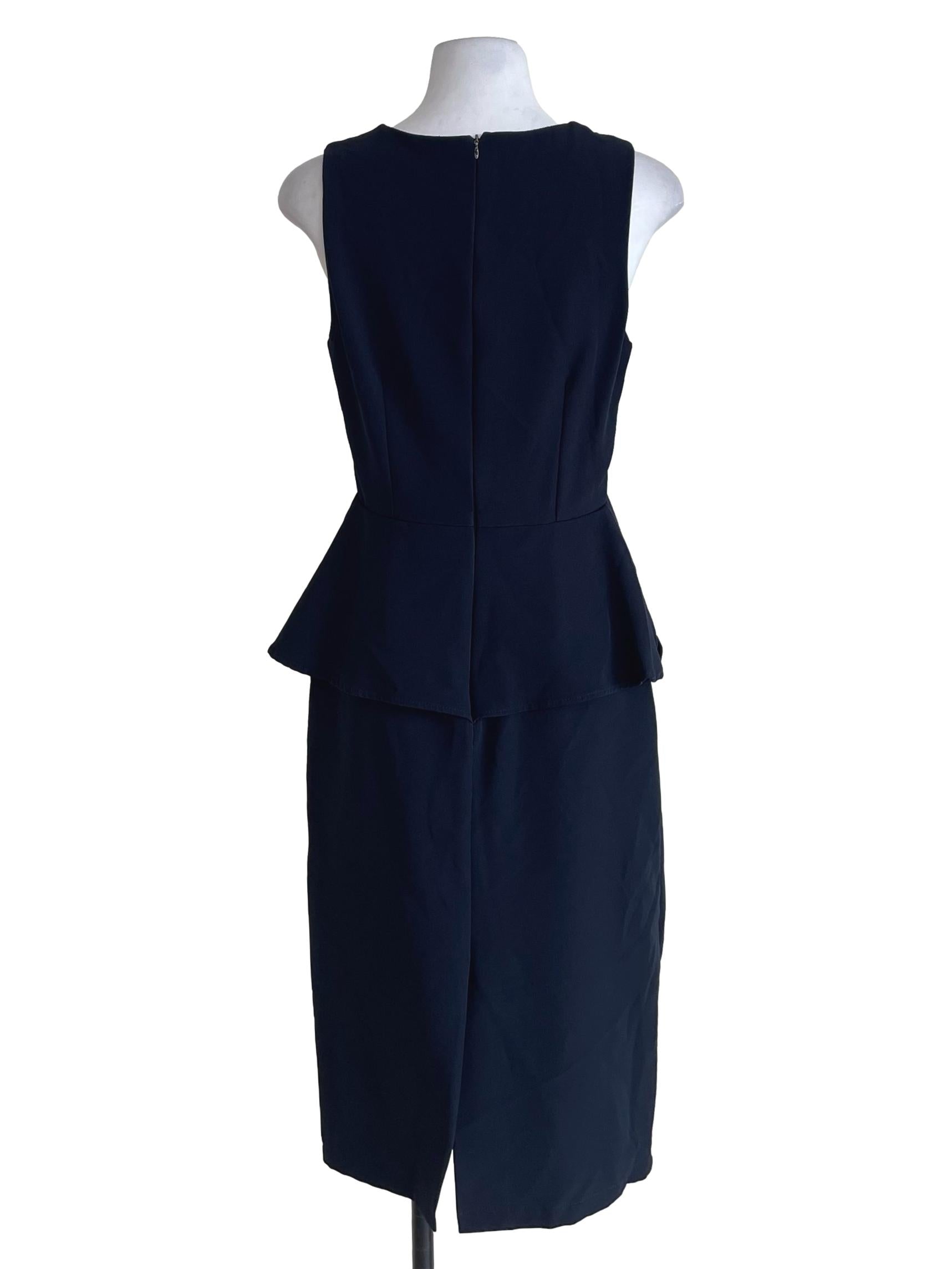 Dark Navy Peplum Sheath Dress