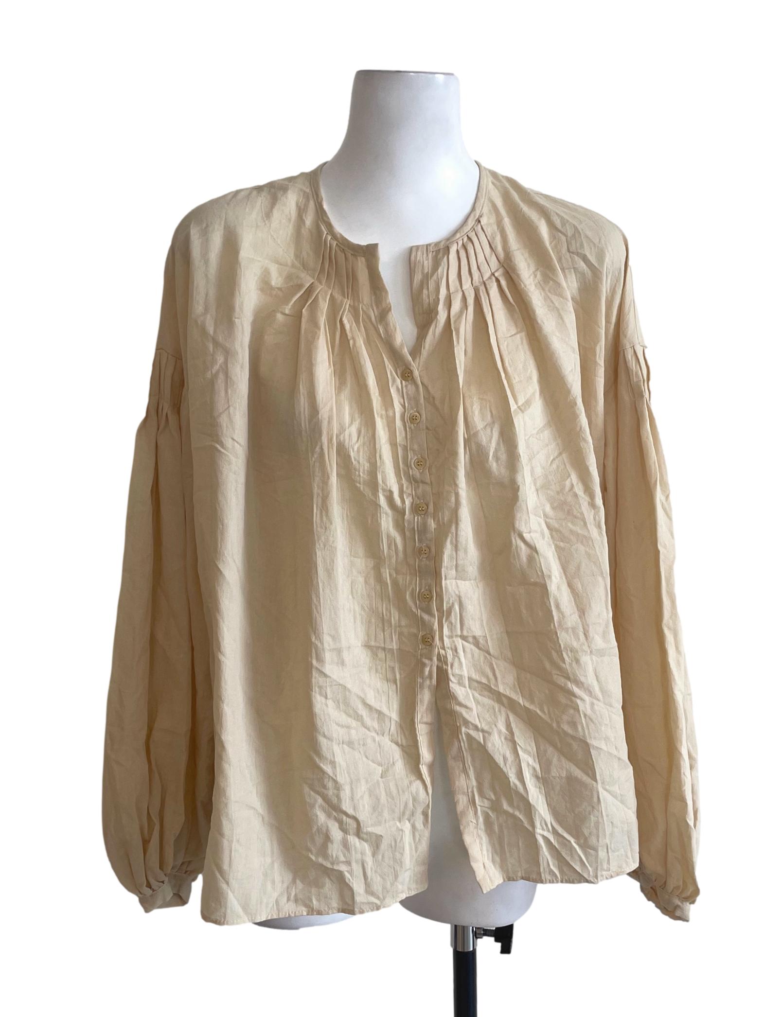 Light Yellow Button Up Blouse