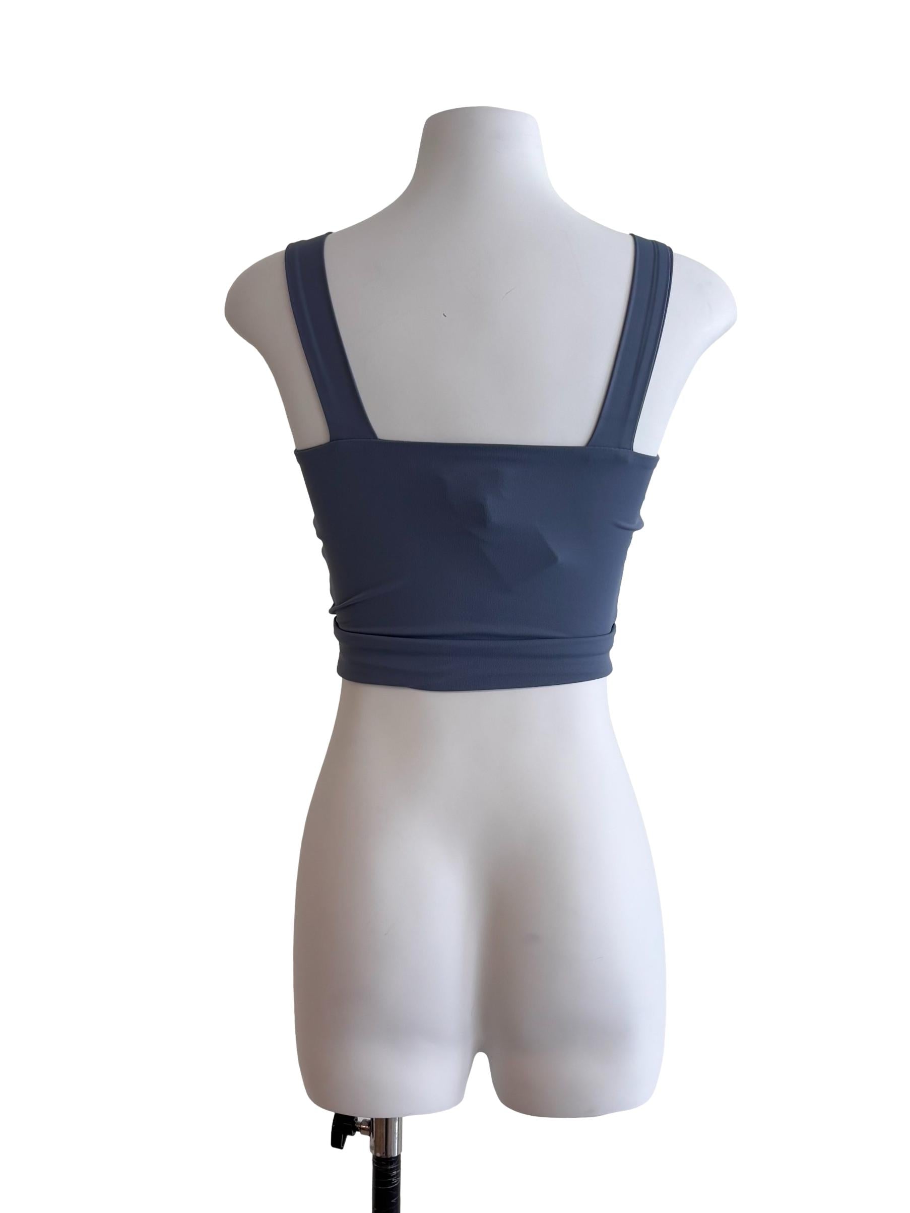 Aegean Blue Fitted Cropped Tank Top
