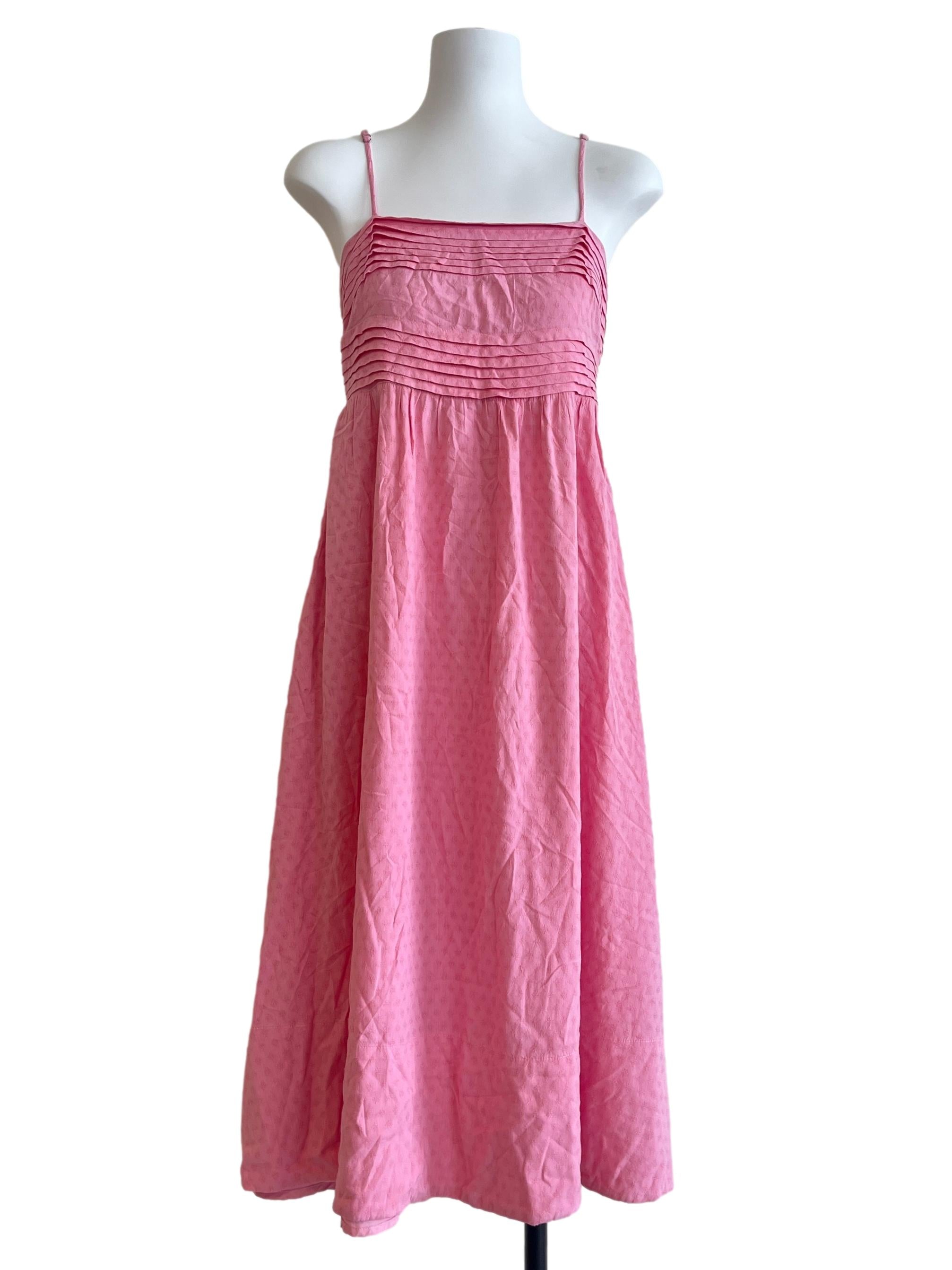 Punch Pink Spaghetti Strap Slip Dress