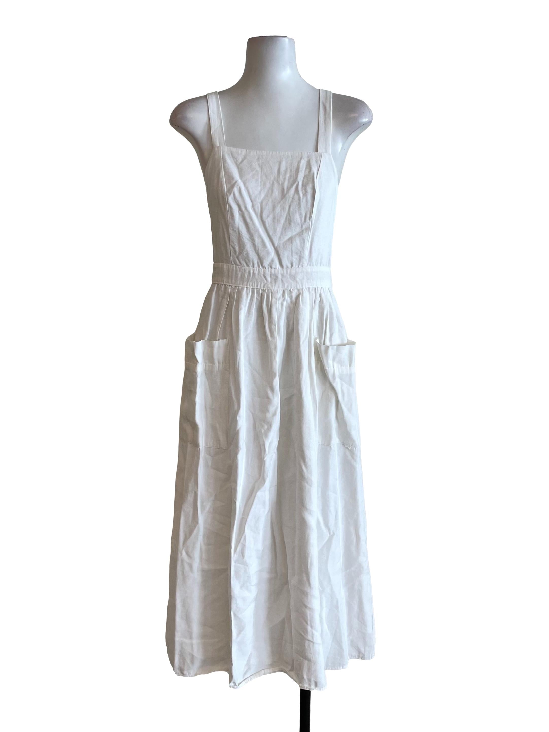 White Crossed Straps Bouffant Dress TEM