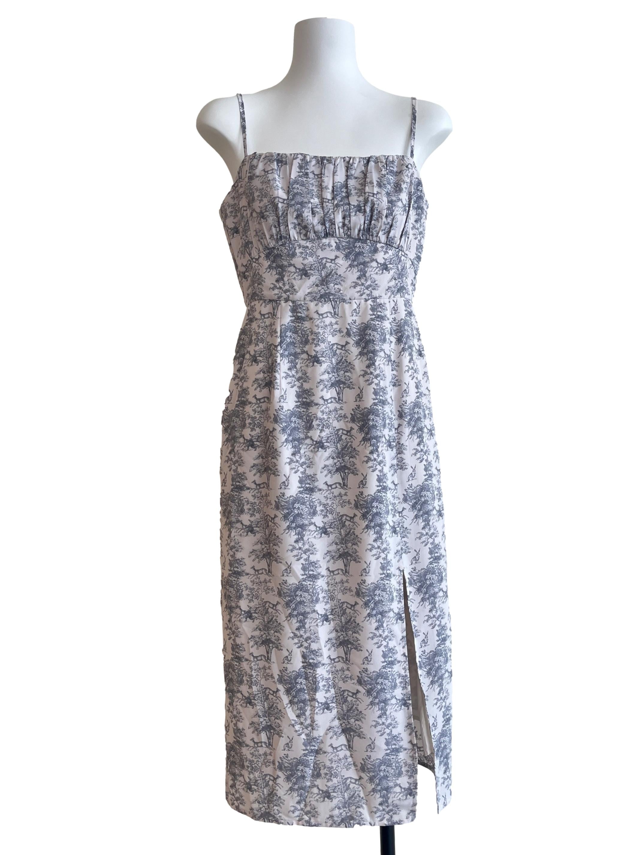 Silver Grey Spaghetti A-Line Dress