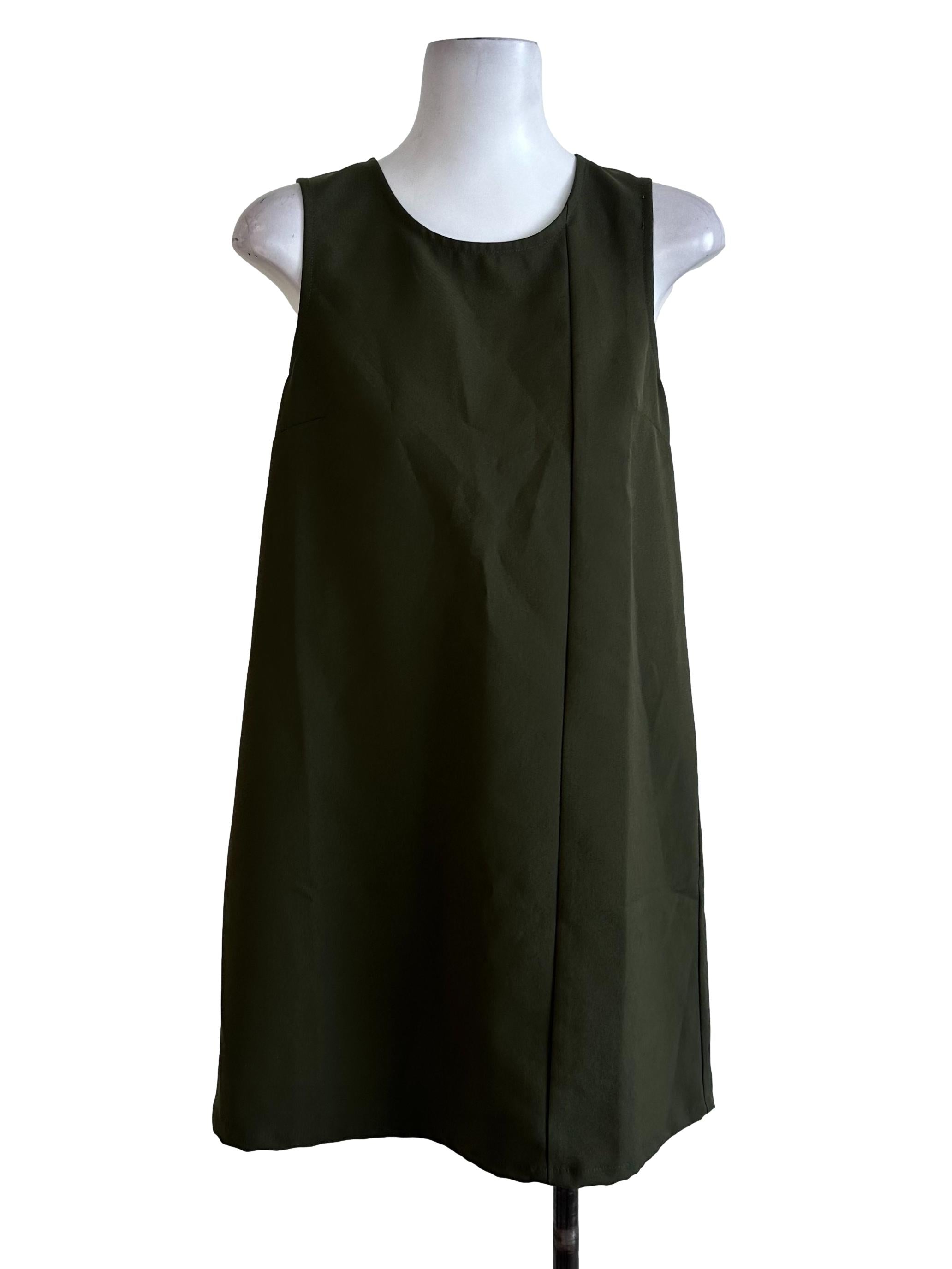 Moss Green Plain Tunic Dress