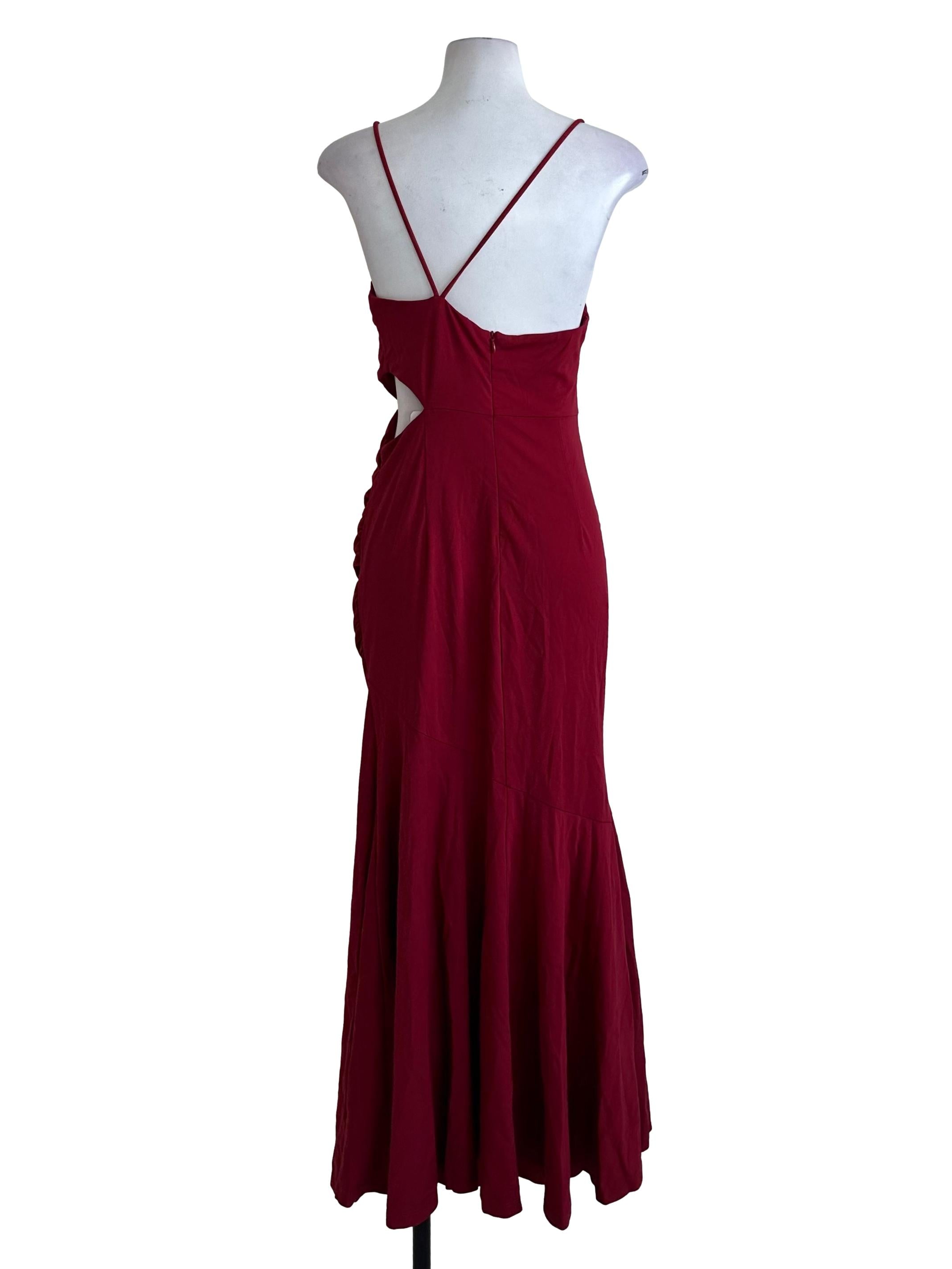 Ruby Red Drape Spaghetti Strap Dress