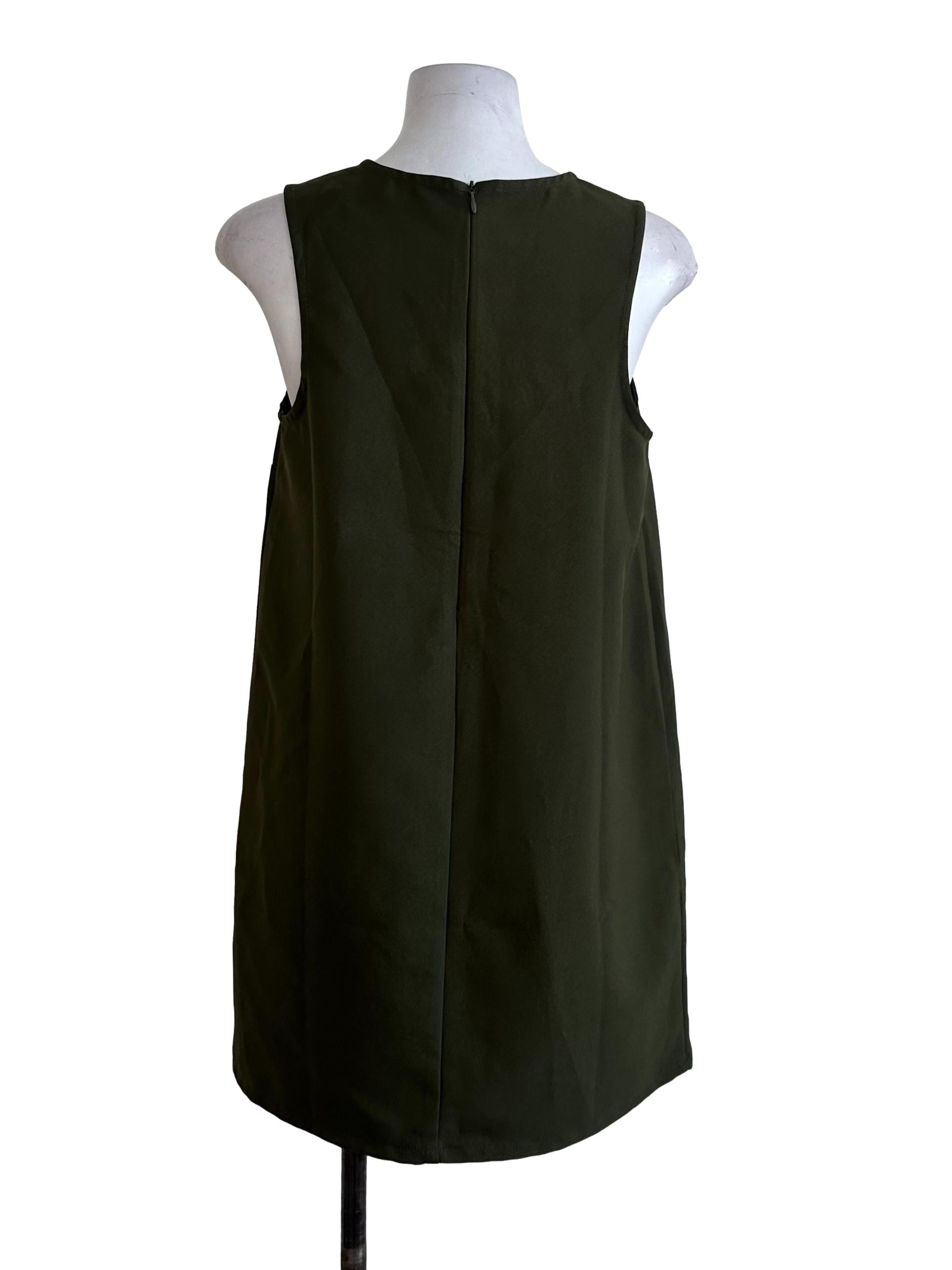Moss Green Plain Tunic Dress