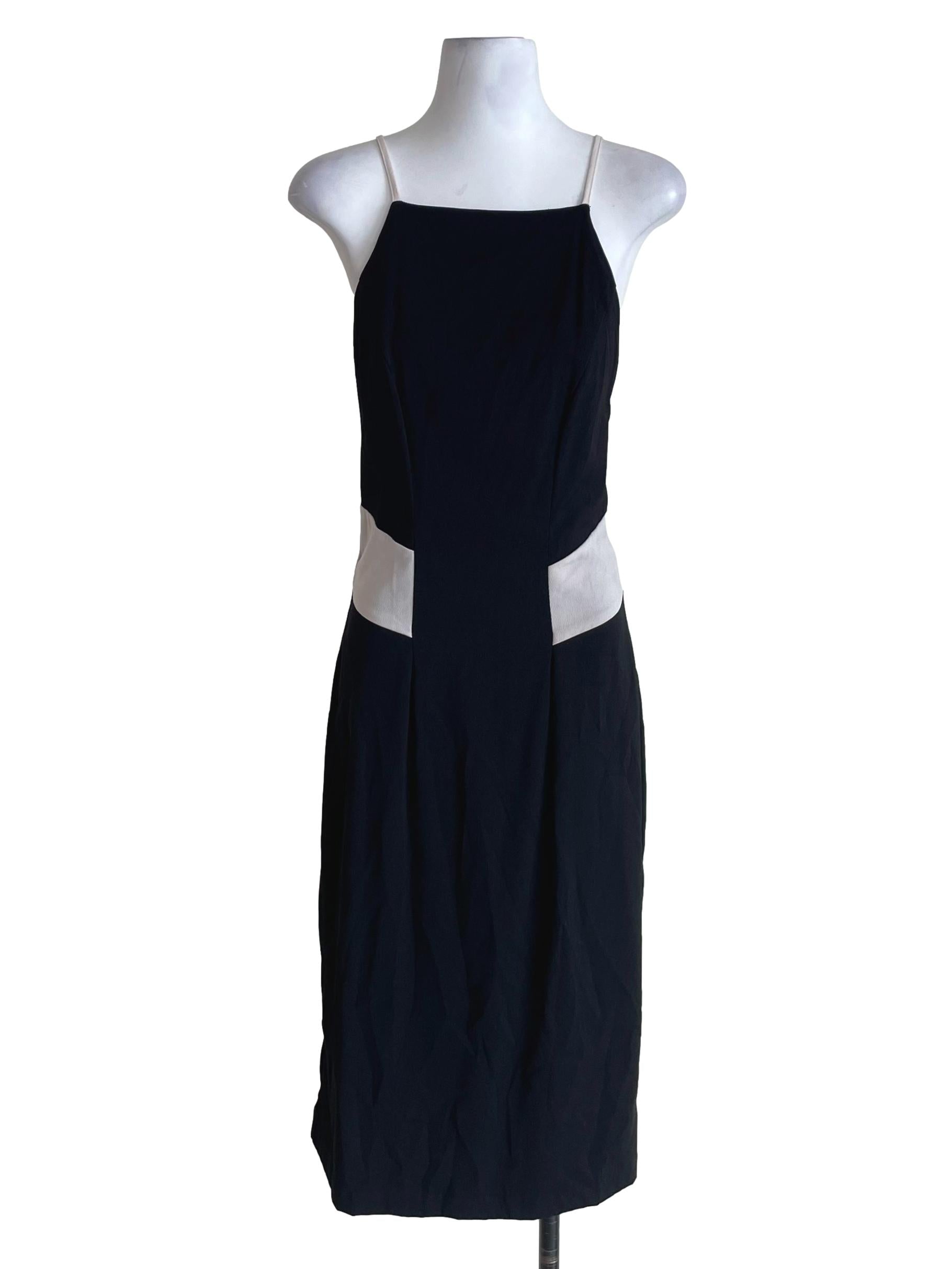 Black And White Cossed Strap Dress