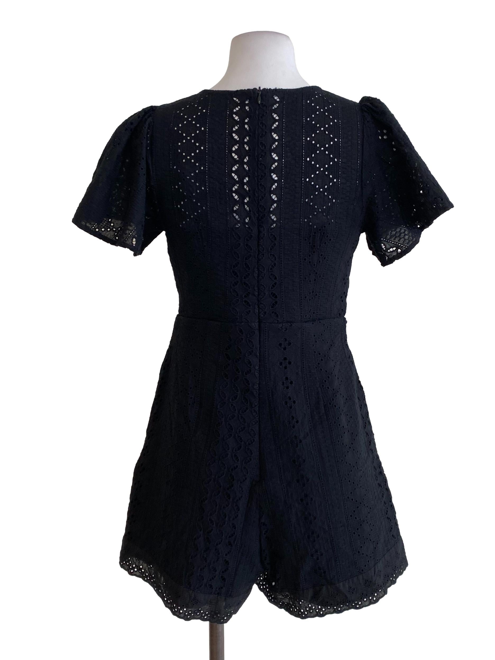 Black Embroidered Rompers