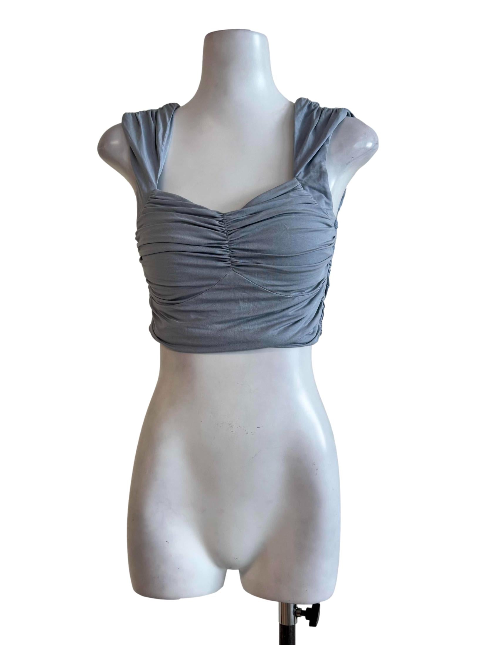 Steel Blue Padded Sleeveless Top