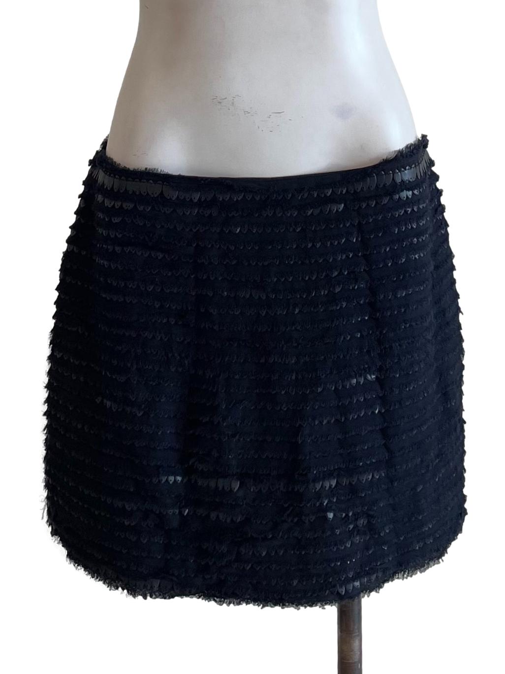 Black Sequin Fuzzy Skirt