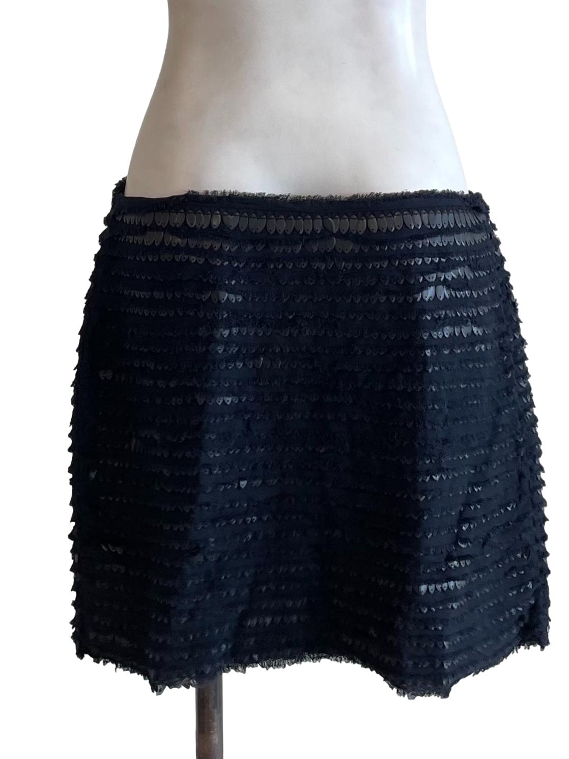 Black Sequin Fuzzy Skirt