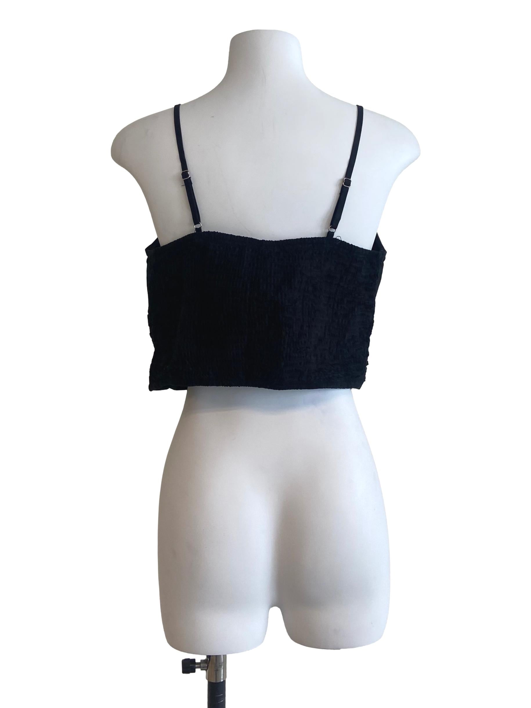 Black Spaghetti Straps Crop Top