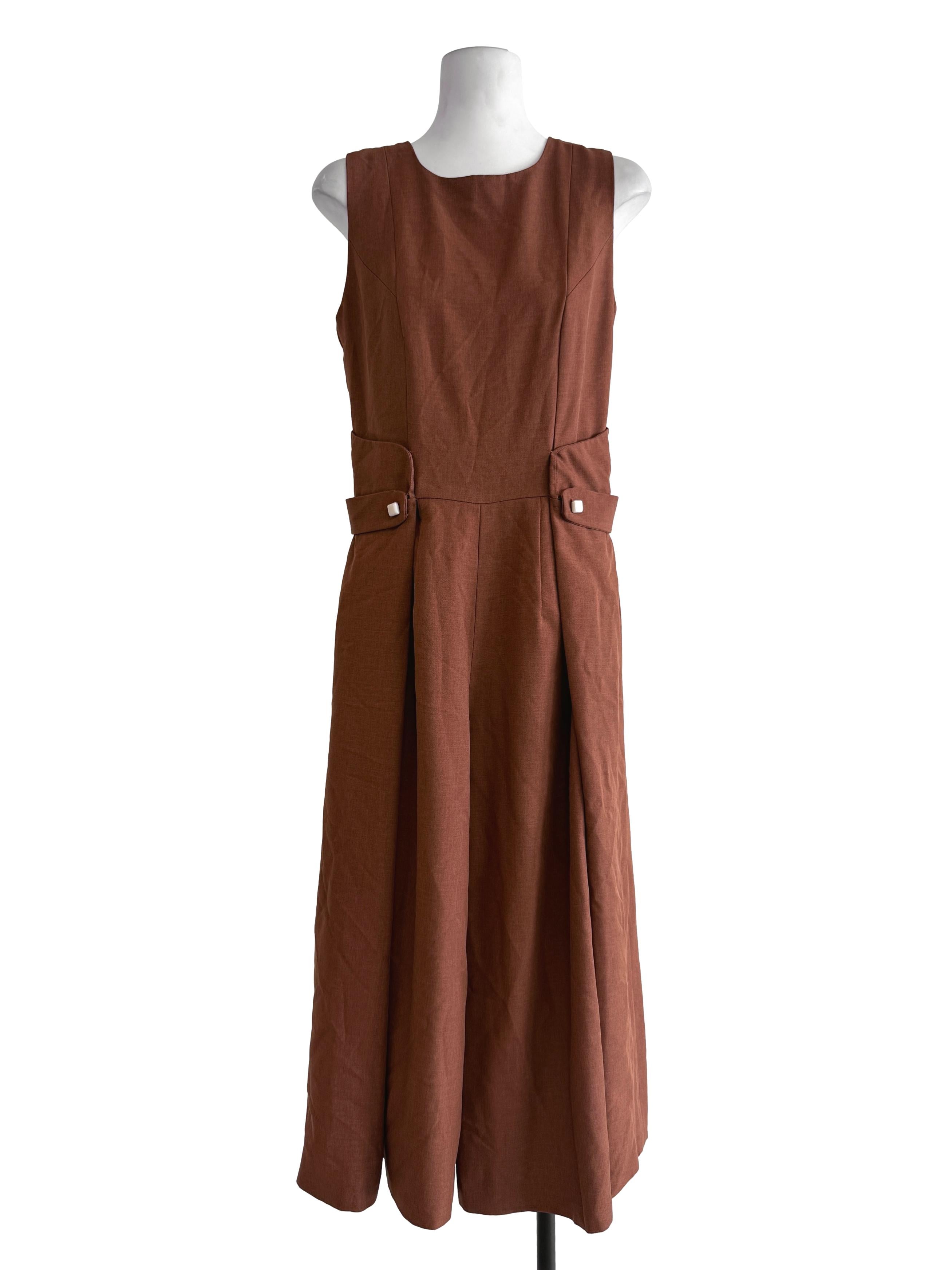Goldenrod Brown Sleeveless Jumpsuits