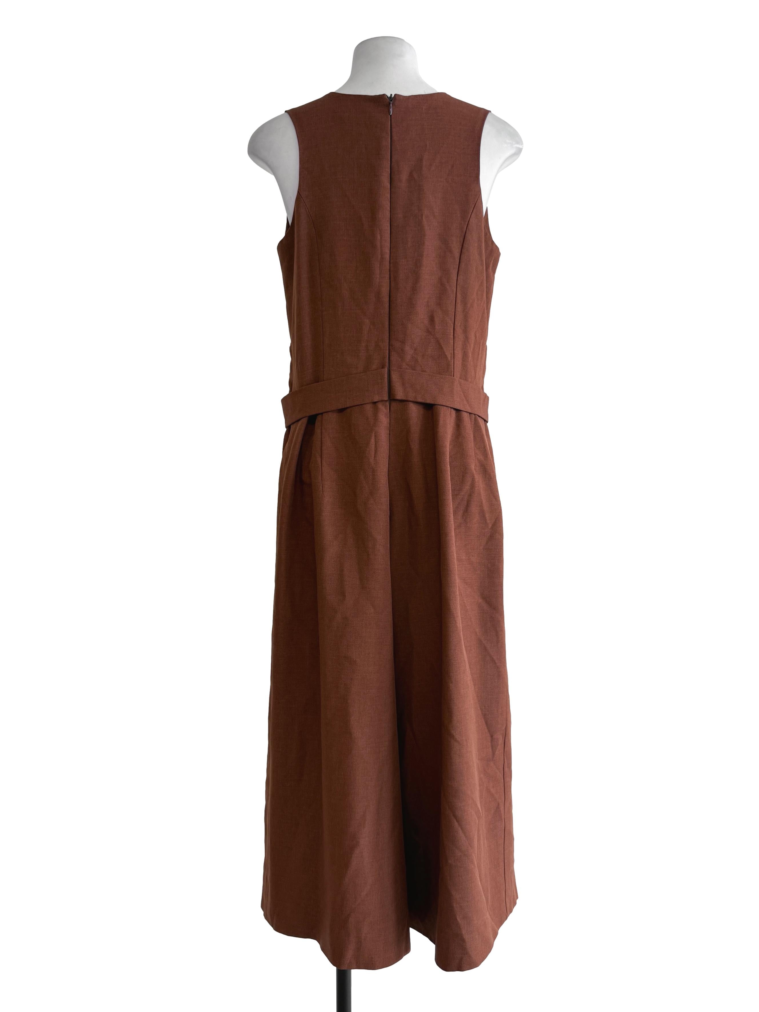 Goldenrod Brown Sleeveless Jumpsuits