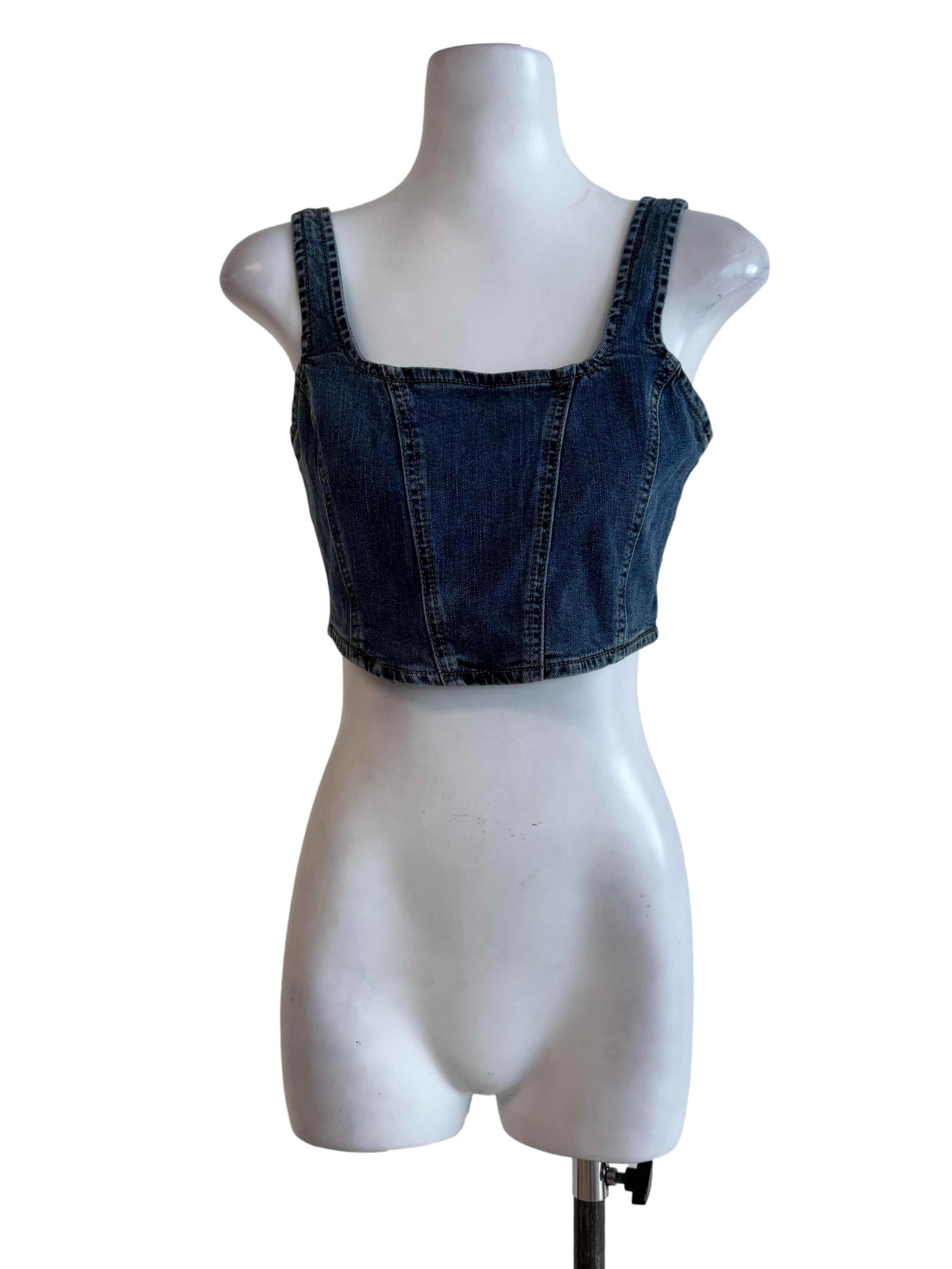 Pool Wash Denim Sleeveless Top