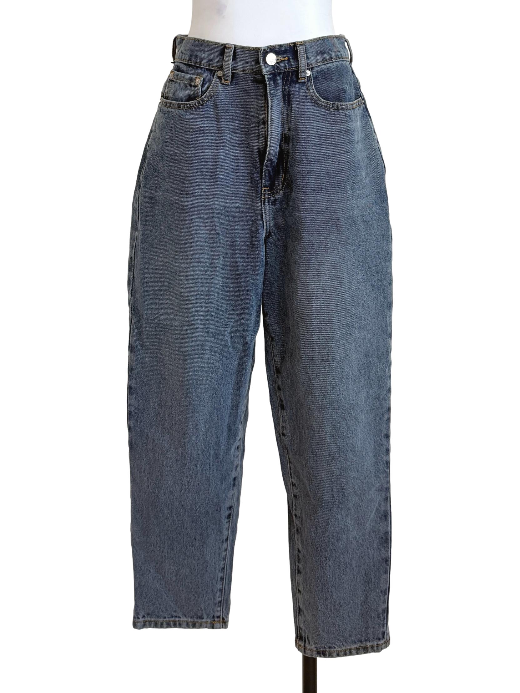 Denim Blue Mom High Waist Jeans LB