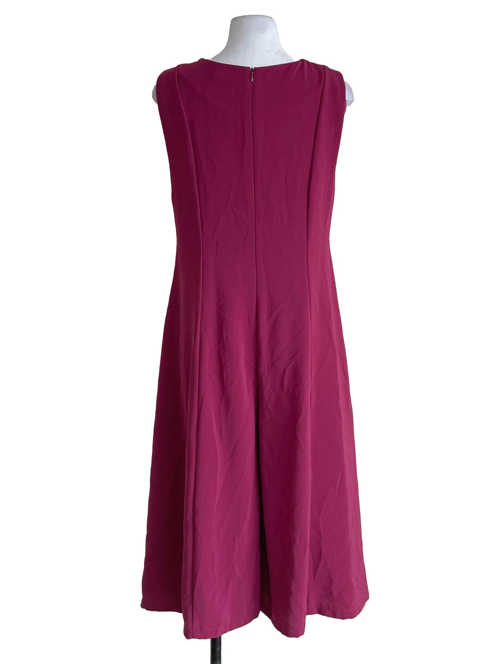 Magenta Purple Sleeveless Culottes Jumpsuit