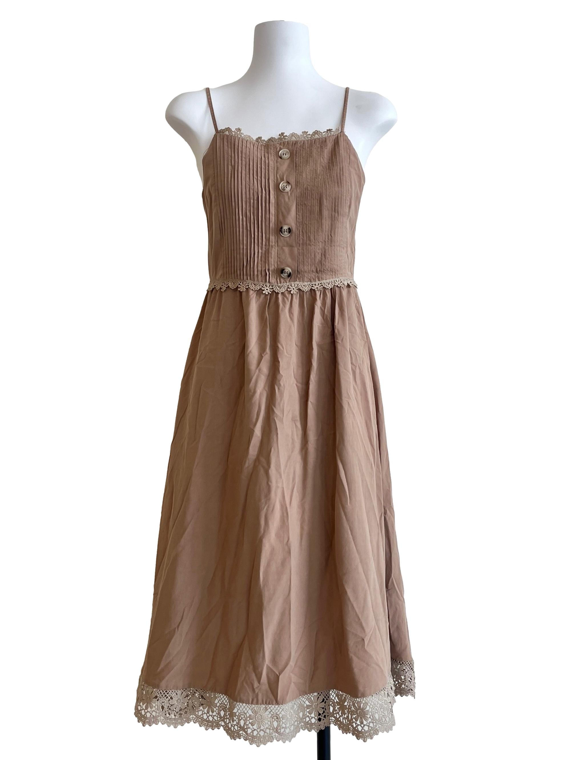 Tortilla Brown Spaghetti A-Line Dress