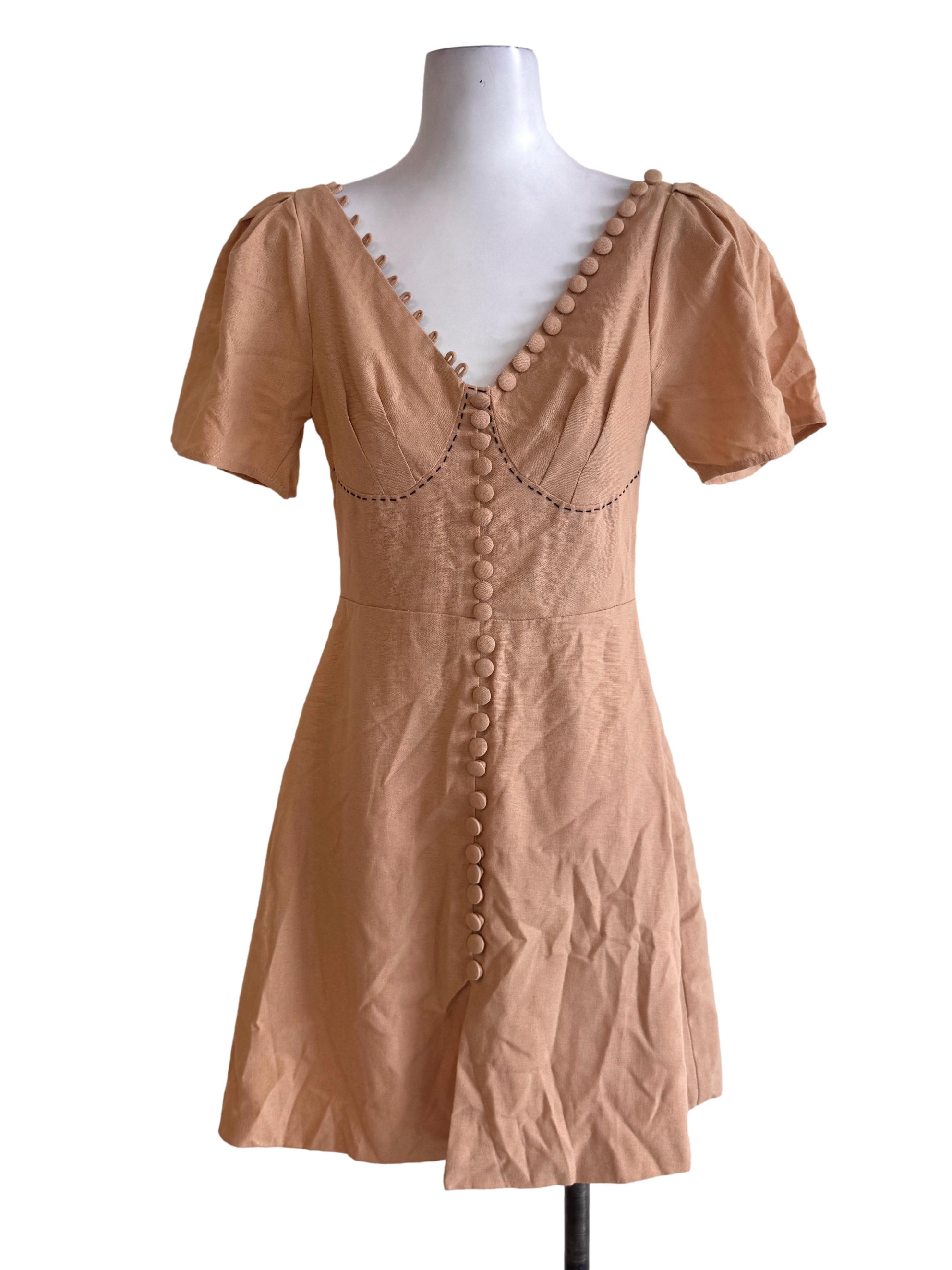 Tortilla Brown Buttoned Dress