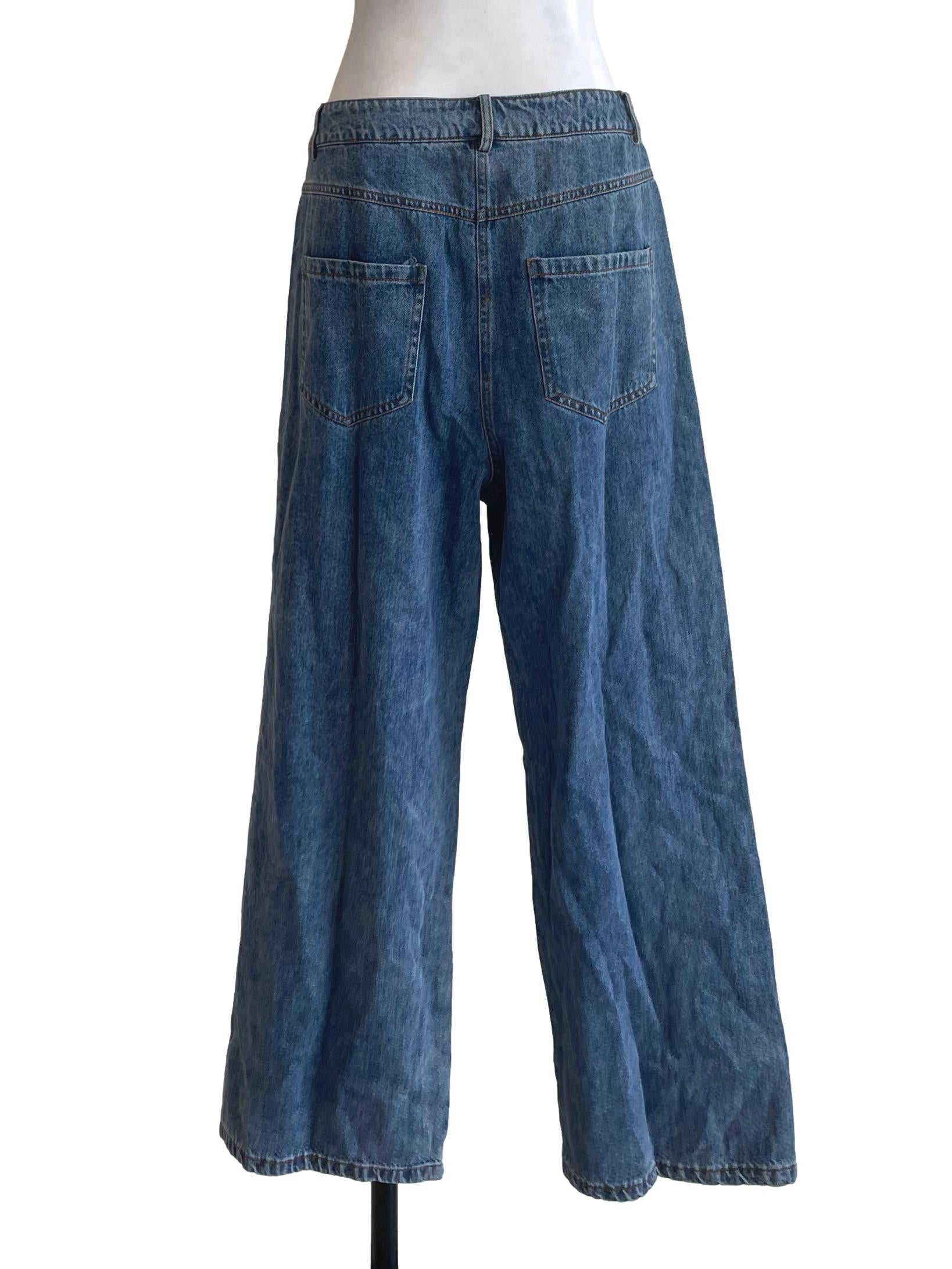 Blue Denim Straight Cut Jeans