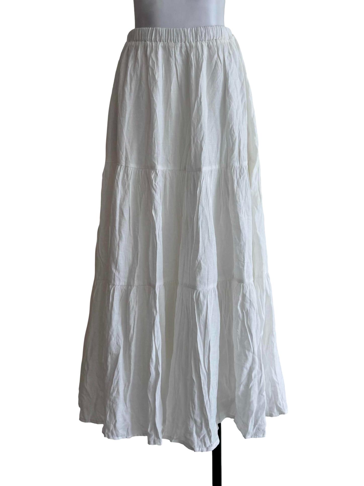 Cotton White Boho Skirt