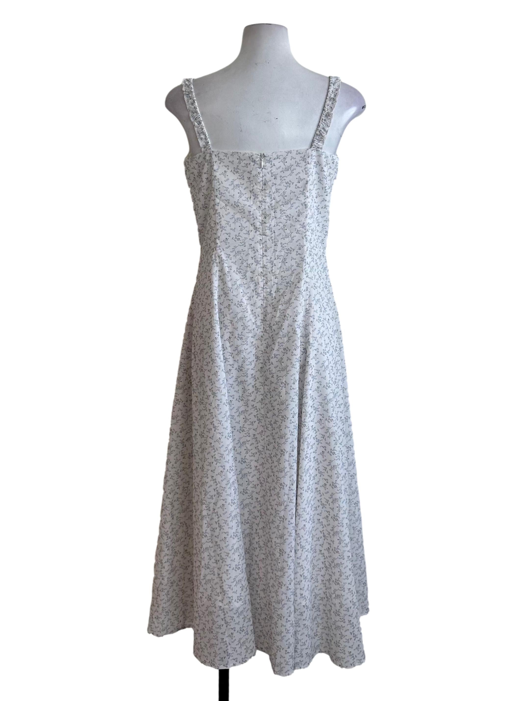 Ivory White Floral Sweetheart Sun Dress