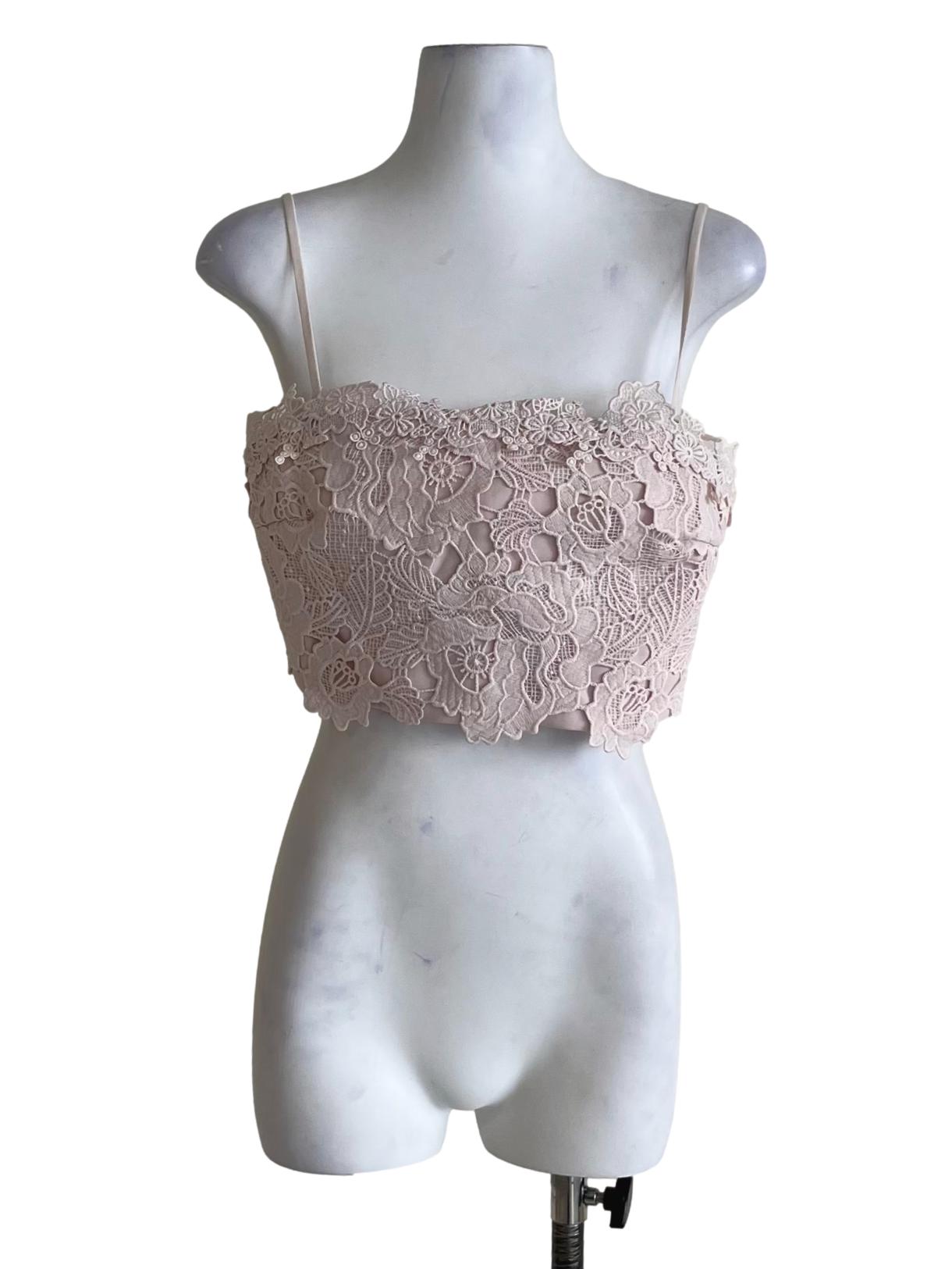 Blush Pink Lace Sleeveless Top