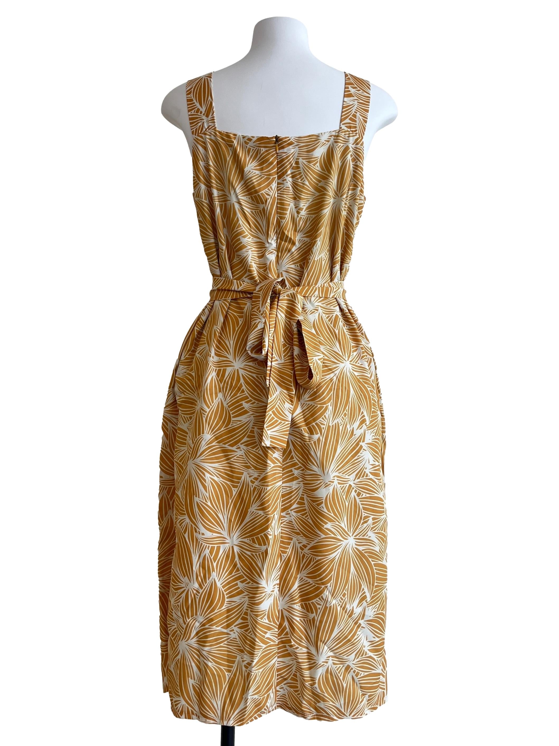 Canary Yellow Square Neck Slip Dress