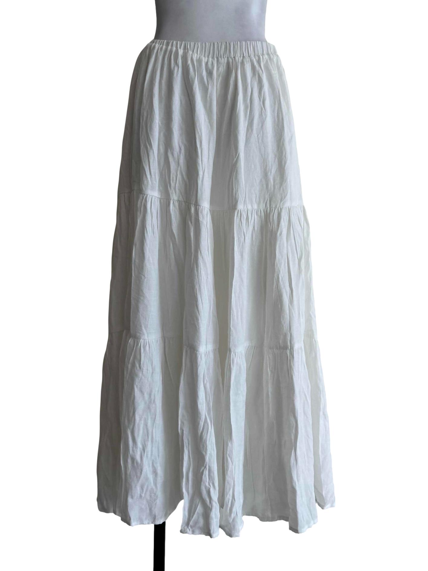 Cotton White Boho Skirt